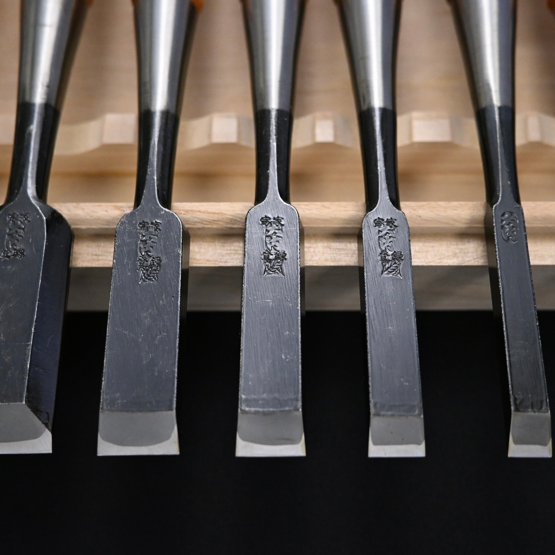 #6 Ouchi Bench chisels set Red Oak Handle by Ouchi 宗家大内 追入組鑿 赤樫柄 桐箱付