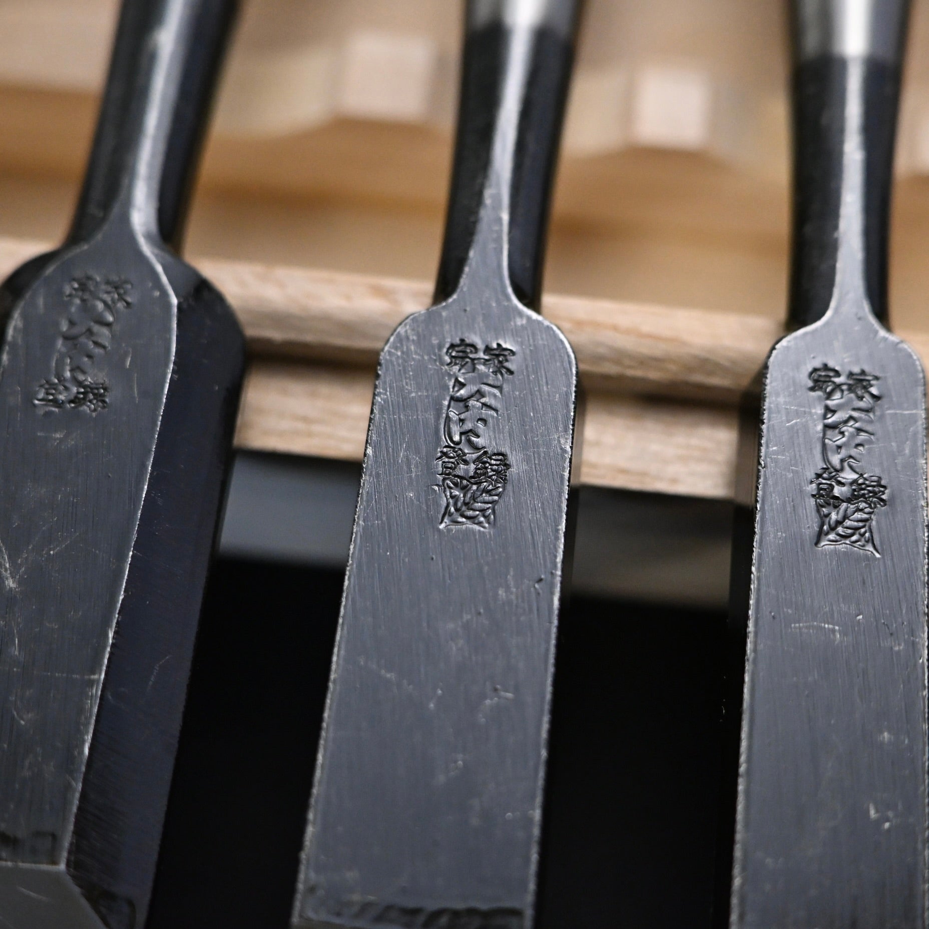#6 Ouchi Bench chisels set Red Oak Handle by Ouchi 宗家大内 追入組鑿 赤樫柄 桐箱付
