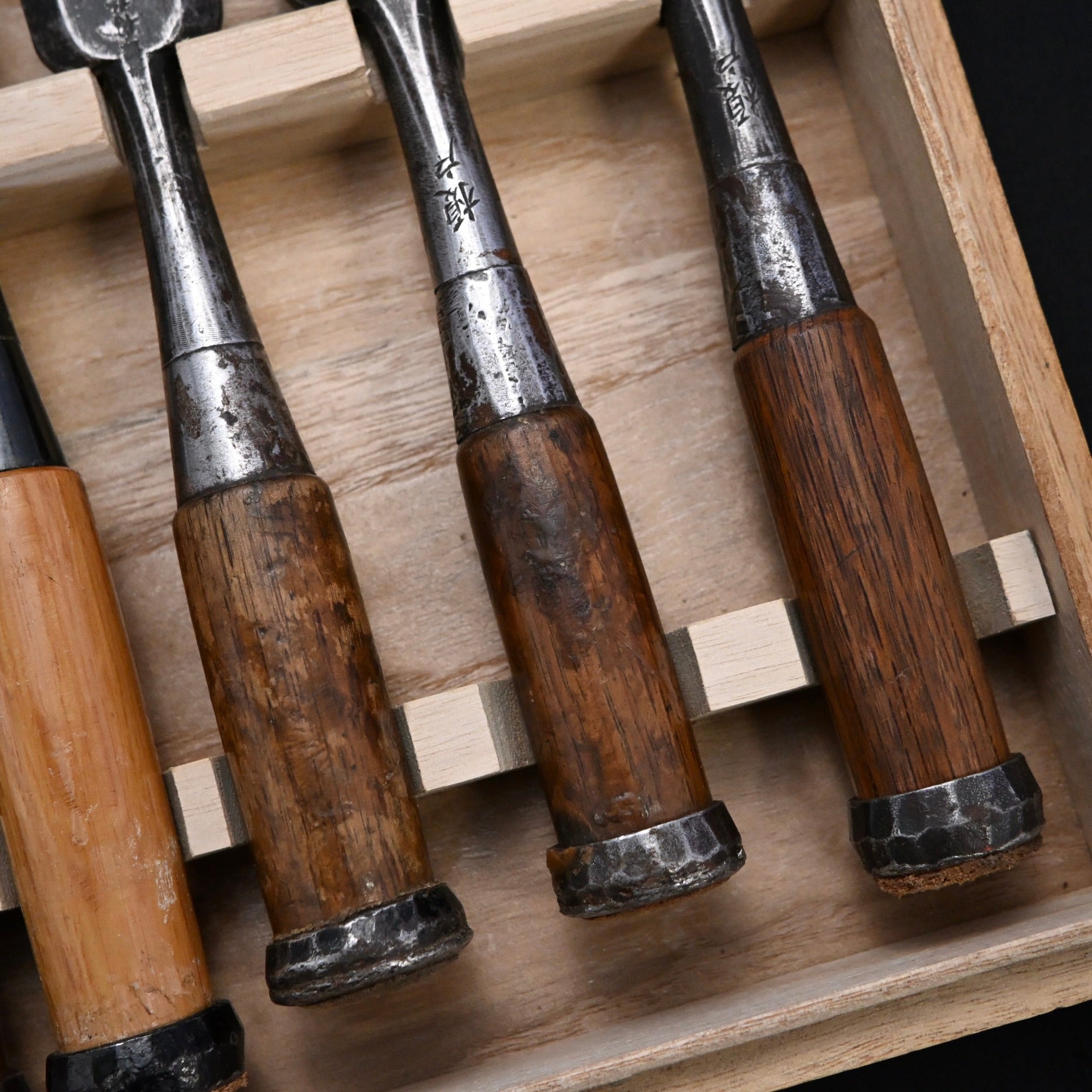 Funahiro Used Bench chisels 10pc set 中古 元寿舟弘 船津祐司作 追入組鑿 Oirenomi