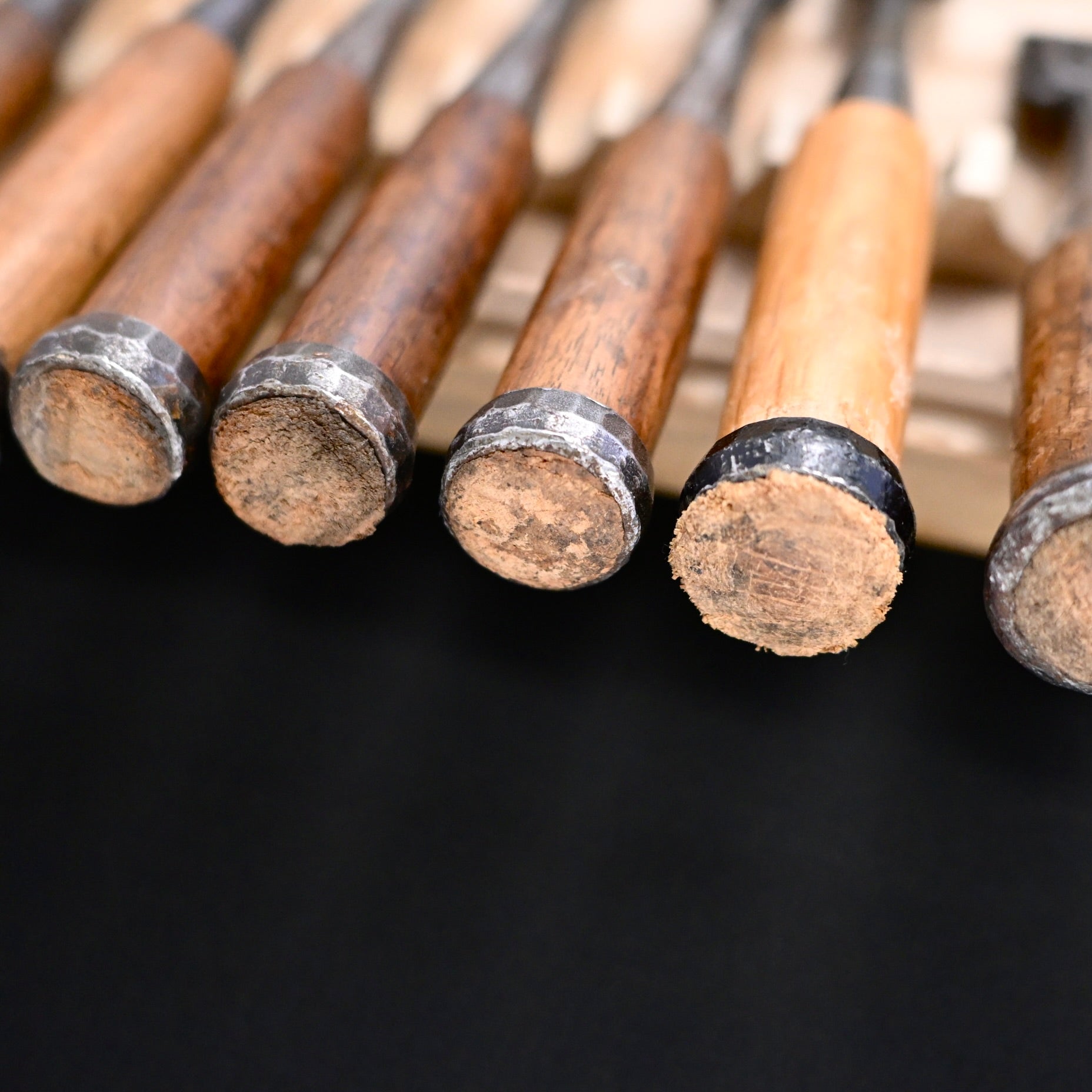 Funahiro Used Bench chisels 10pc set 中古 元寿舟弘 船津祐司作 追入組鑿 Oirenomi