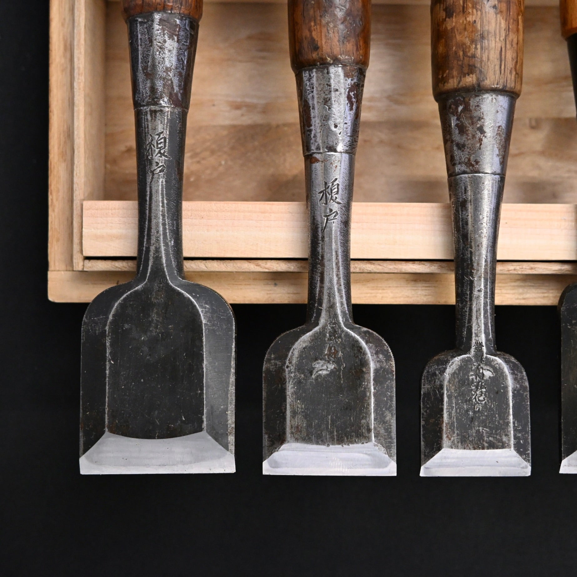 Funahiro Used Bench chisels 10pc set 中古 元寿舟弘 船津祐司作 追入組鑿 Oirenomi
