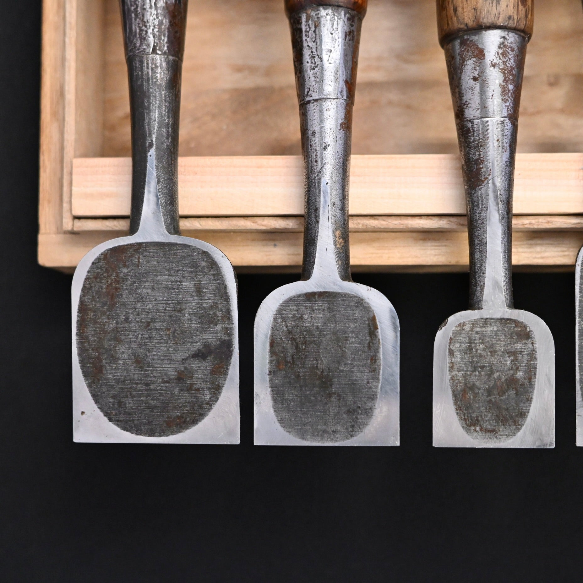 Funahiro Used Bench chisels 10pc set 中古 元寿舟弘 船津祐司作 追入組鑿 Oirenomi