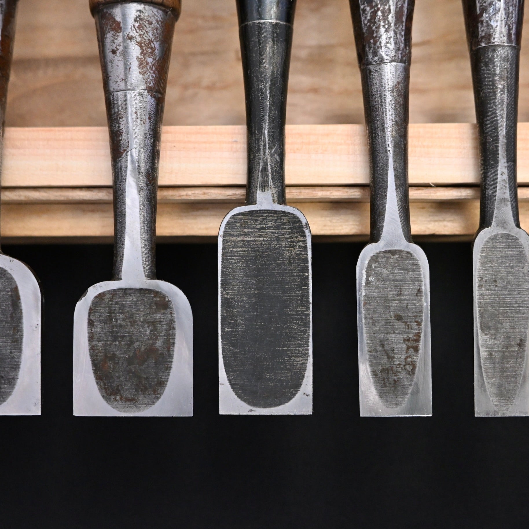 Funahiro Used Bench chisels 10pc set 中古 元寿舟弘 船津祐司作 追入組鑿 Oirenomi