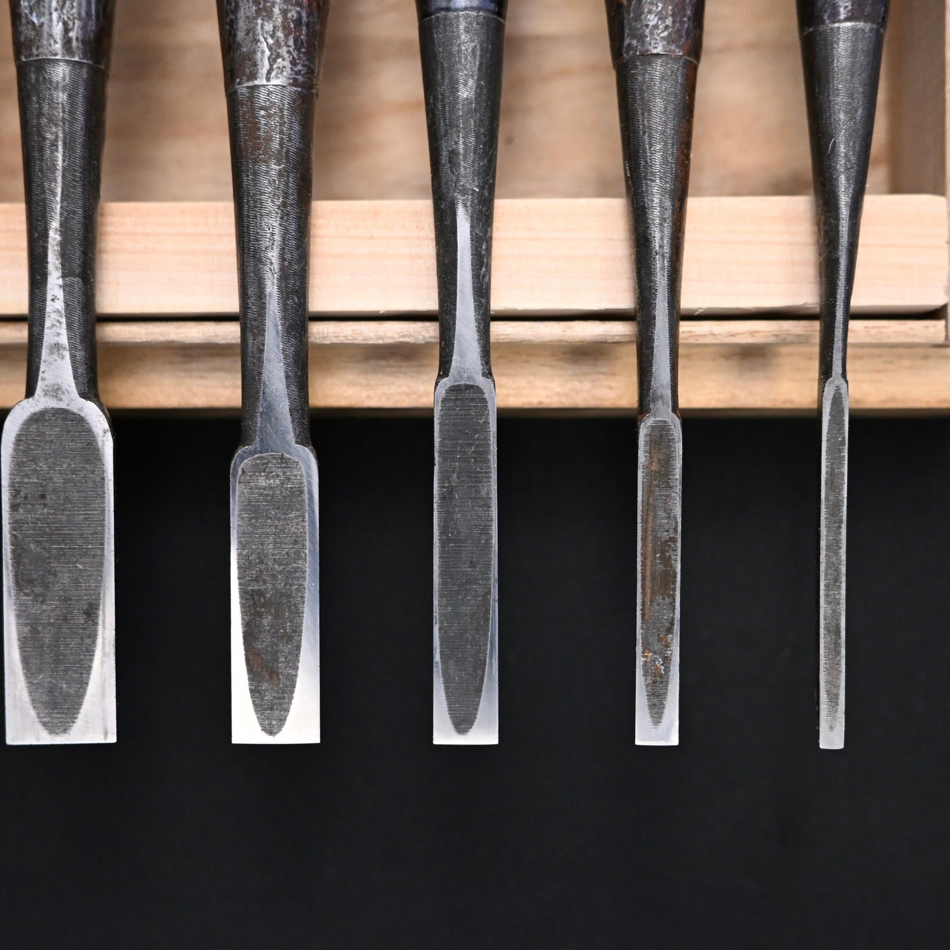 Funahiro Used Bench chisels 10pc set 中古 元寿舟弘 船津祐司作 追入組鑿 Oirenomi