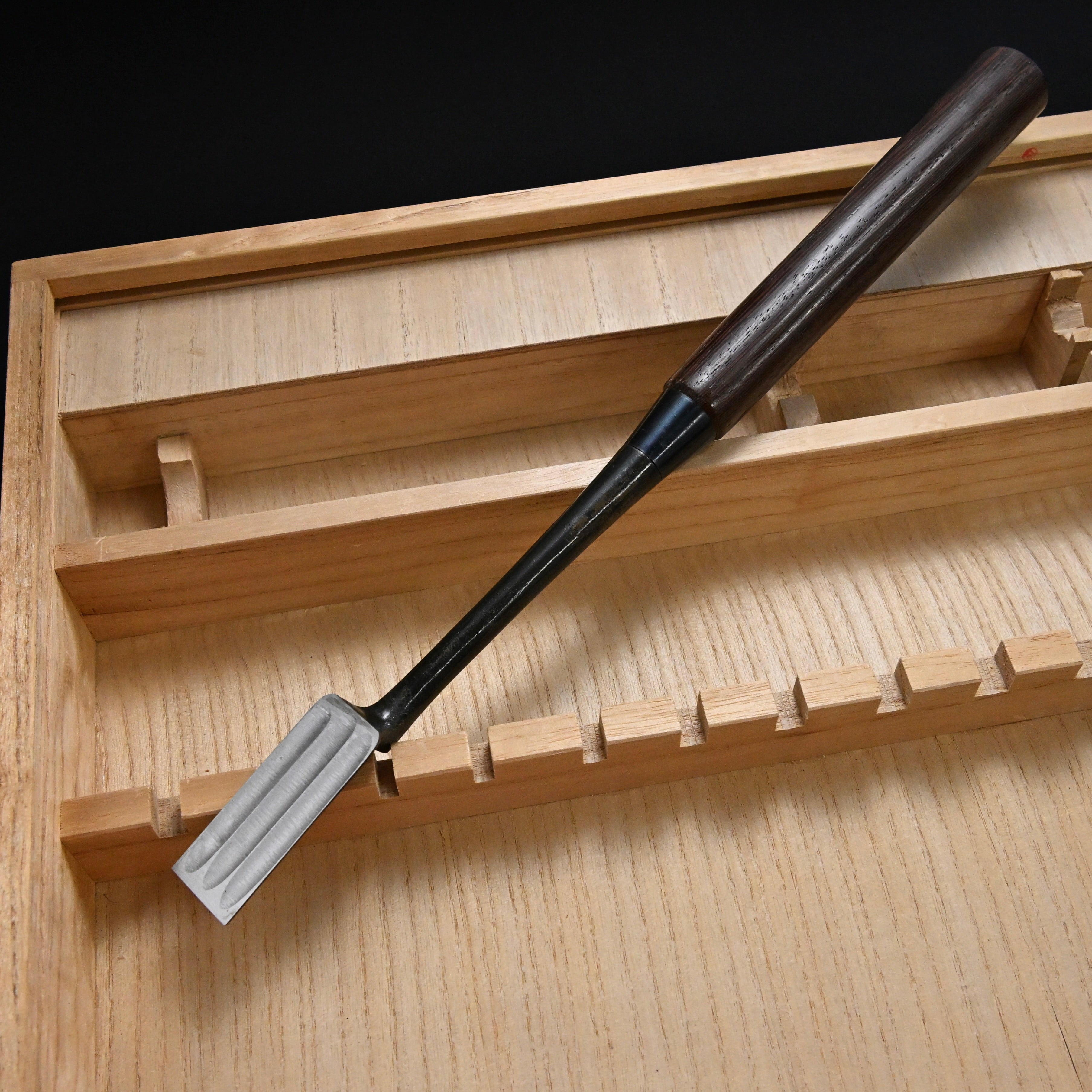 希少品 二代越孝 黒打 四ツ裏 磨仕上 20本組鑿 白紙鋼 Authentic Vintage Koshitaka Second Generation 20pc chisels set