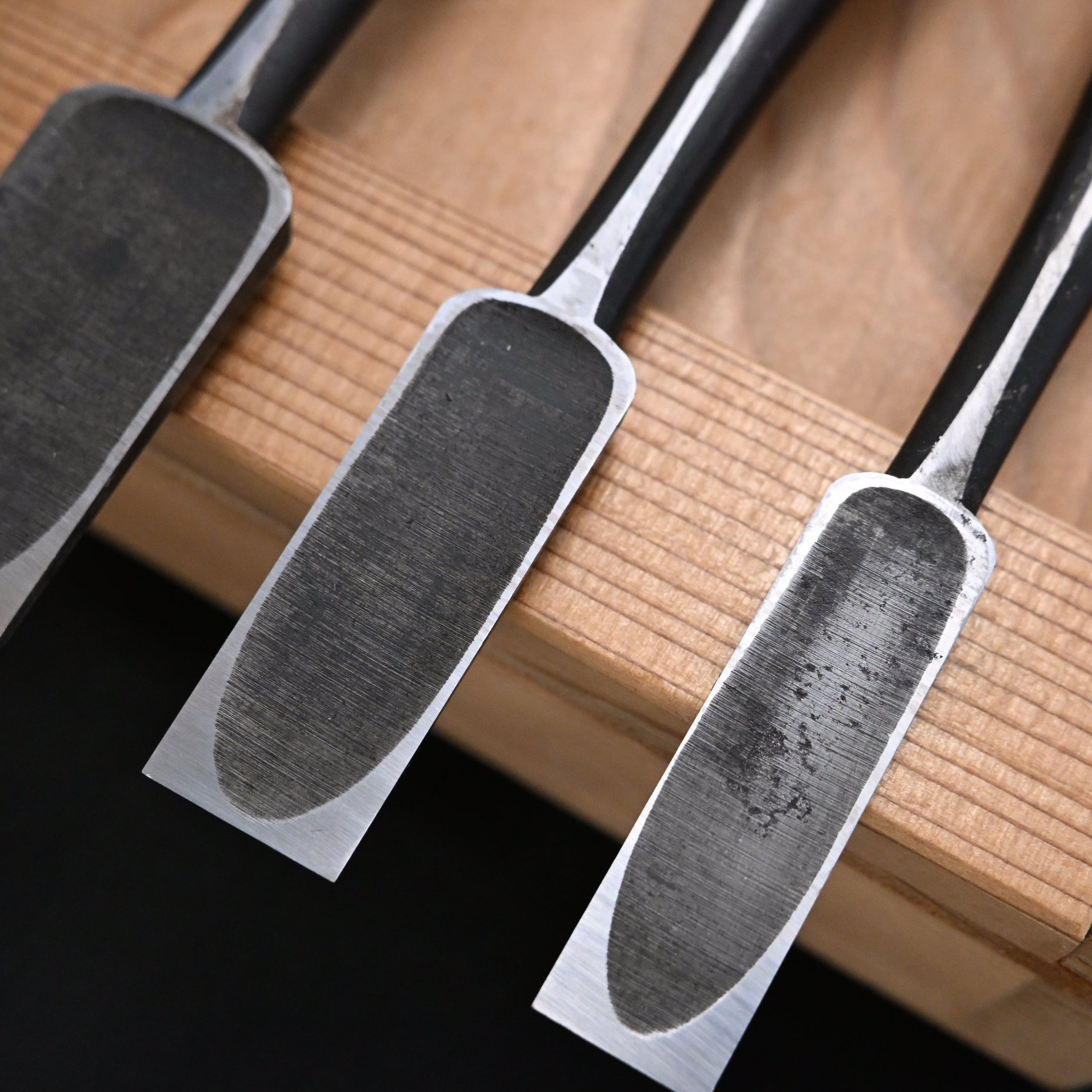 Used Mitsuki Bench chisels set by Yamazaki Nobutsugu 中古品 光月 山崎信次作 追入5本組鑿