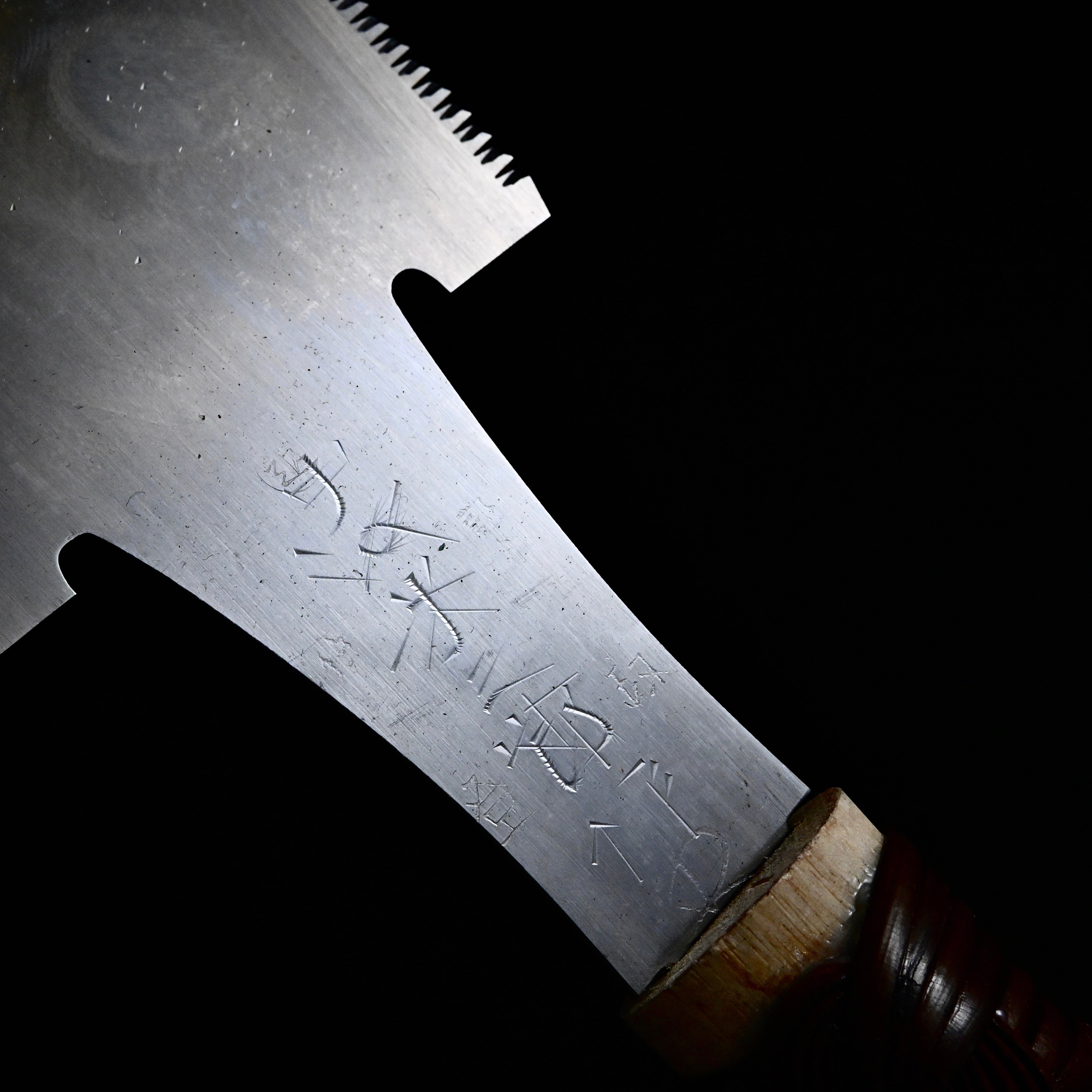 #236 Nagakatsu Double Edge Saw Eddy Type Handles set by Kurashige For Hard Wood 長勝鋸 渦巻き柄 両刃鋸 240mm