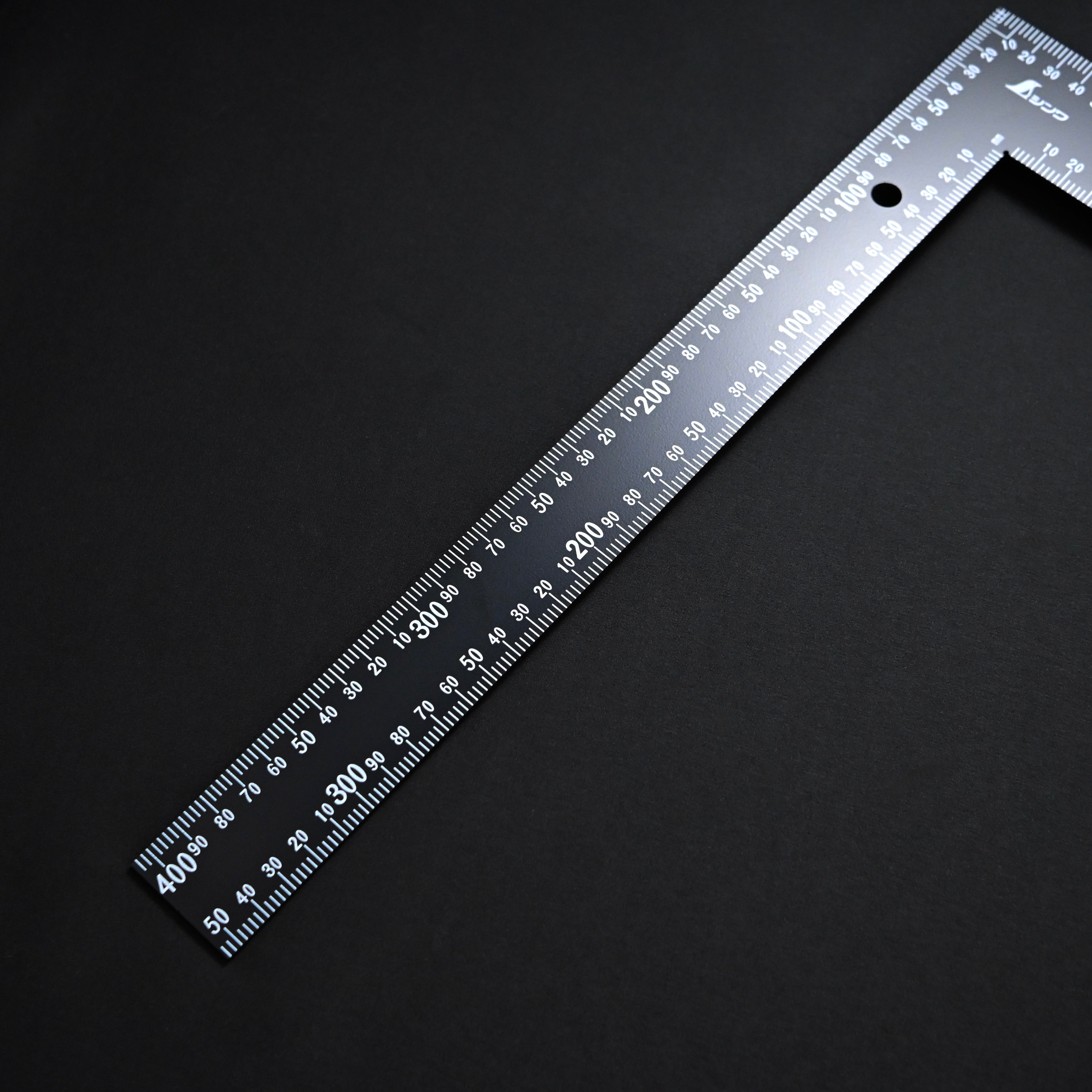 Shinwa Rafter Square Marks Building 2x4 シンワ ラフタースコヤ 黒色 60×40cm 白目盛