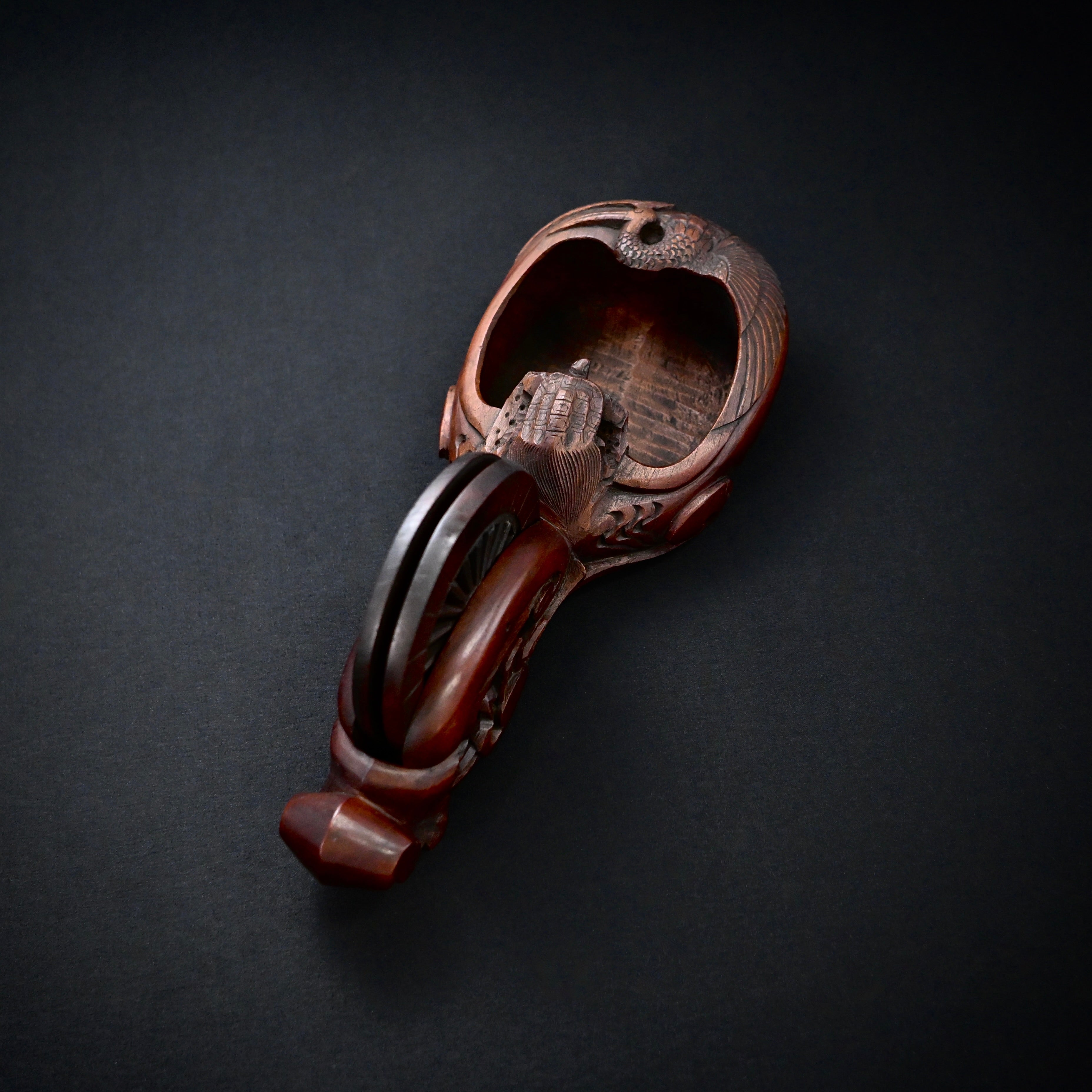 #ST63 Old Stock Japanese Carpenter Ink Pot Traditional Measuring Tools Sumitsubo by TsuboToyo 初代坪豊作 墨壺 鶴亀 240mm