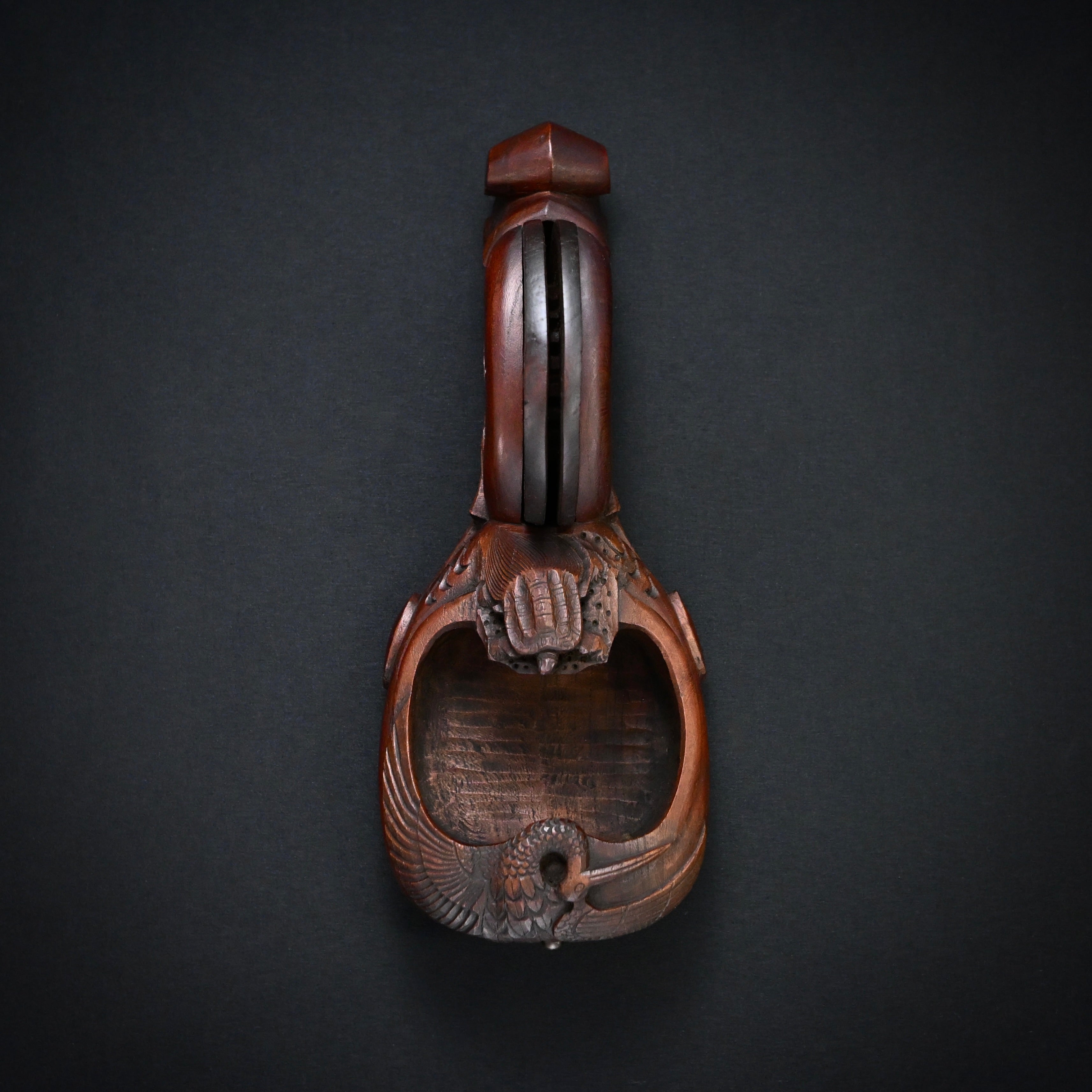 #ST63 Old Stock Japanese Carpenter Ink Pot Traditional Measuring Tools Sumitsubo by TsuboToyo 初代坪豊作 墨壺 鶴亀 240mm