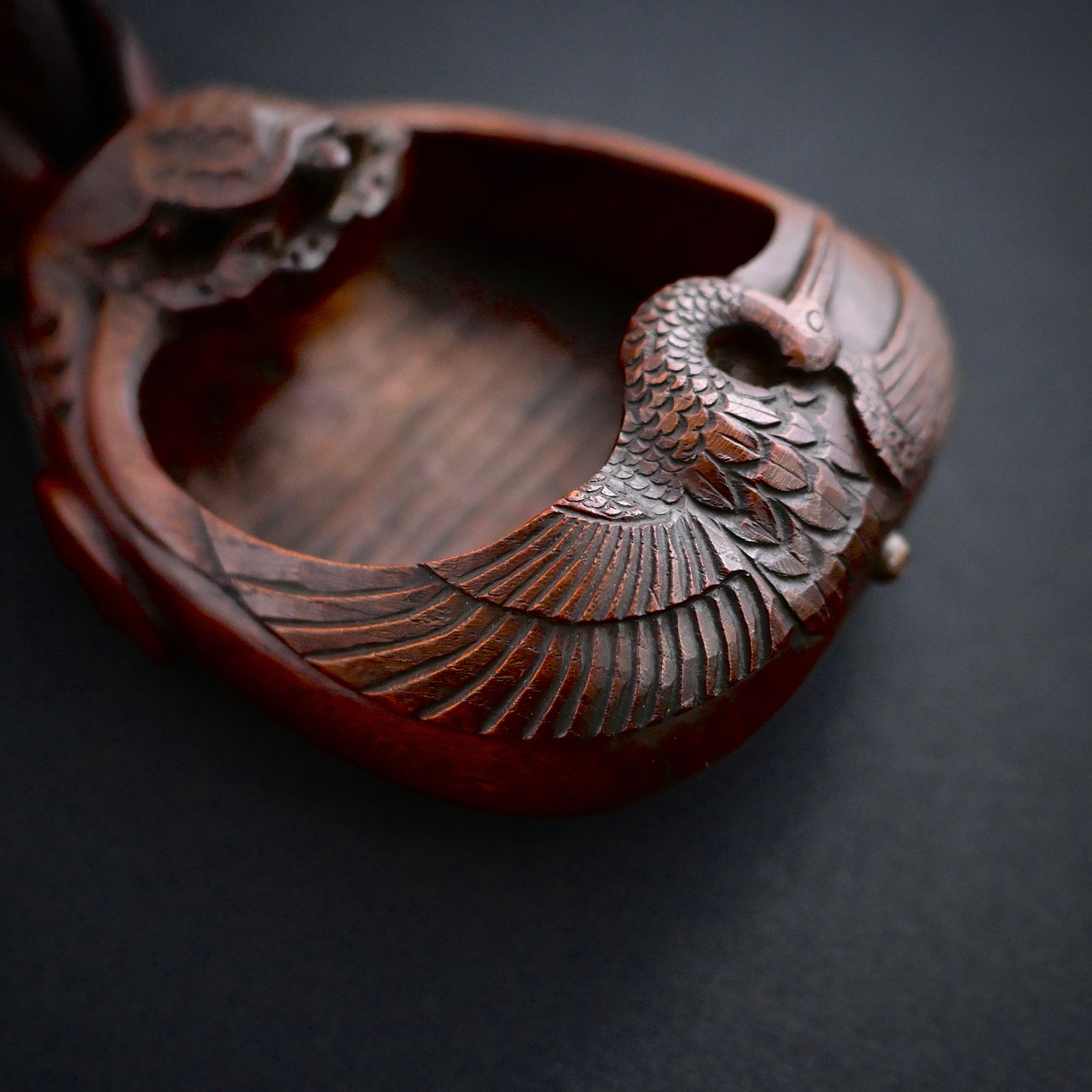 #ST63 Old Stock Japanese Carpenter Ink Pot Traditional Measuring Tools Sumitsubo by TsuboToyo 初代坪豊作 墨壺 鶴亀 240mm