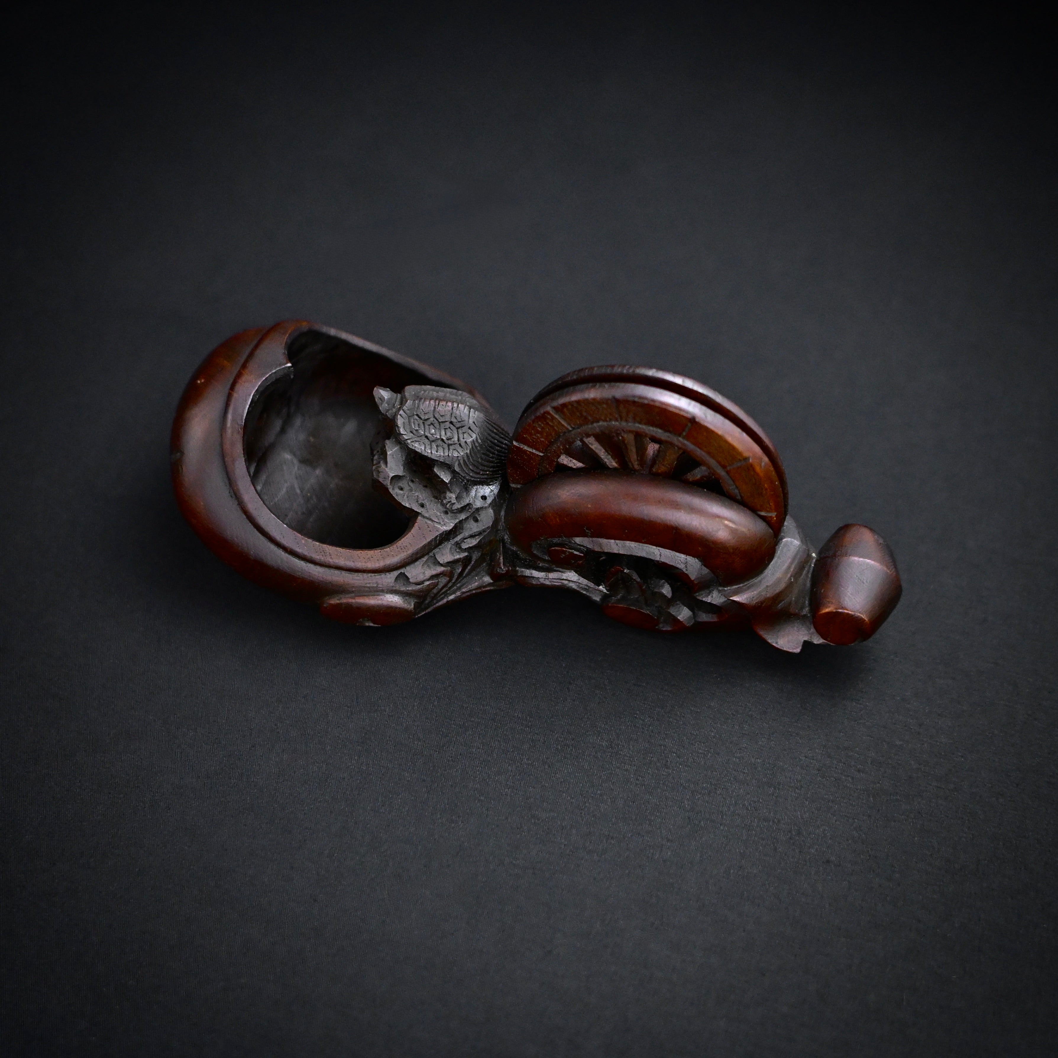 #ST64 Old Stock Japanese Carpenter Ink Pot Traditional Measuring Tools Sumitsubo by TsuboToyo 初代坪豊作 墨壺 鶴亀 150mm