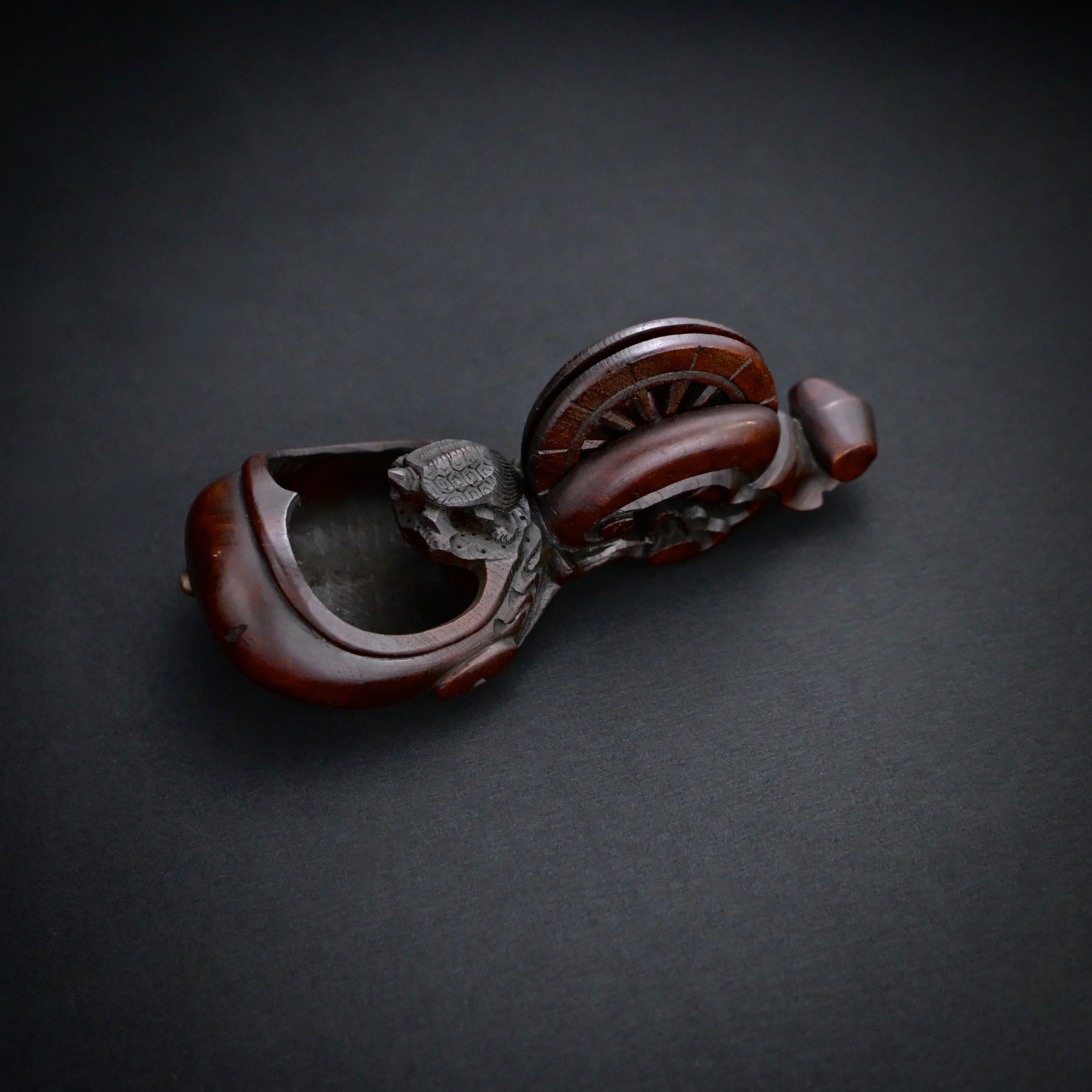 #ST64 Old Stock Japanese Carpenter Ink Pot Traditional Measuring Tools Sumitsubo by TsuboToyo 初代坪豊作 墨壺 鶴亀 150mm