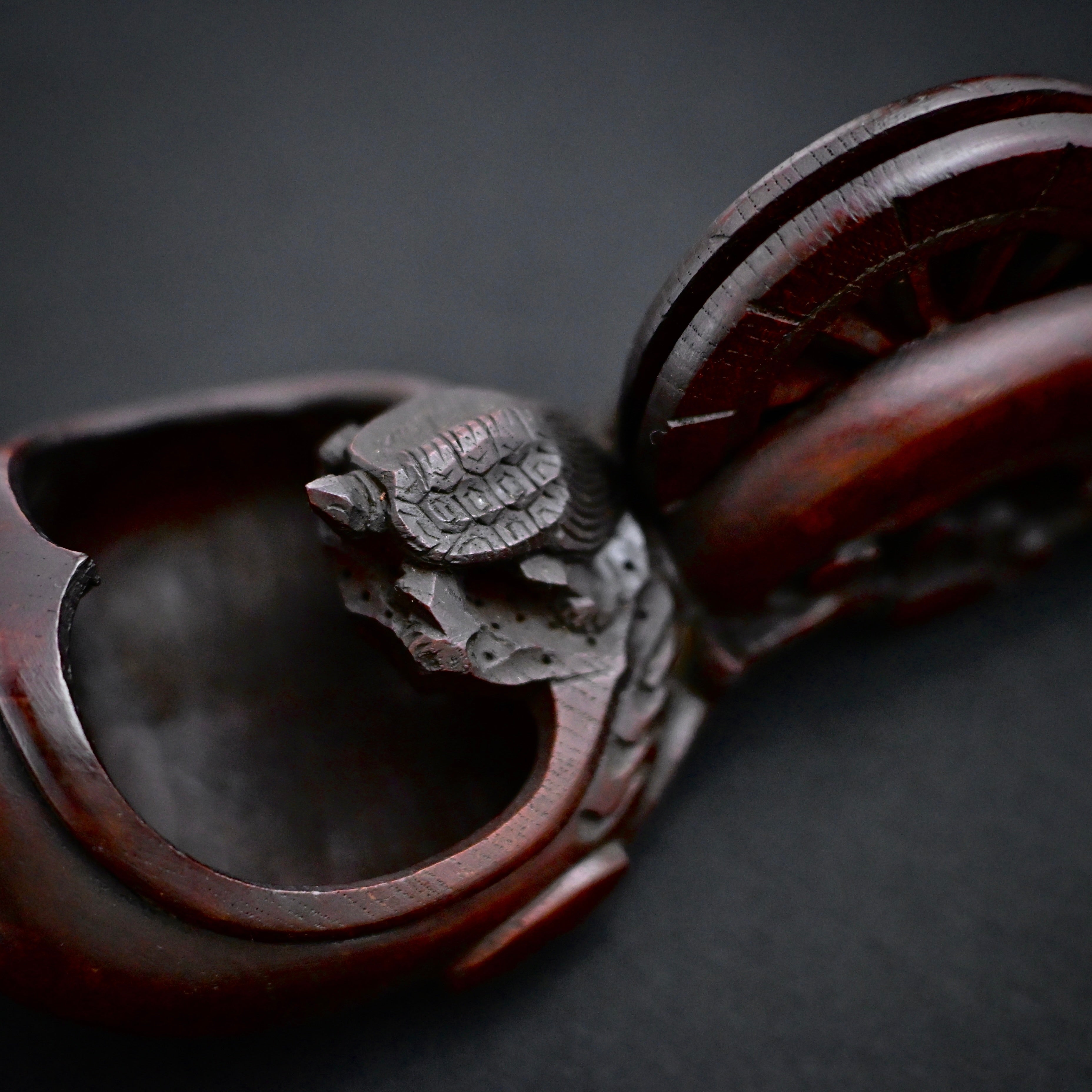 #ST64 Old Stock Japanese Carpenter Ink Pot Traditional Measuring Tools Sumitsubo by TsuboToyo 初代坪豊作 墨壺 鶴亀 150mm