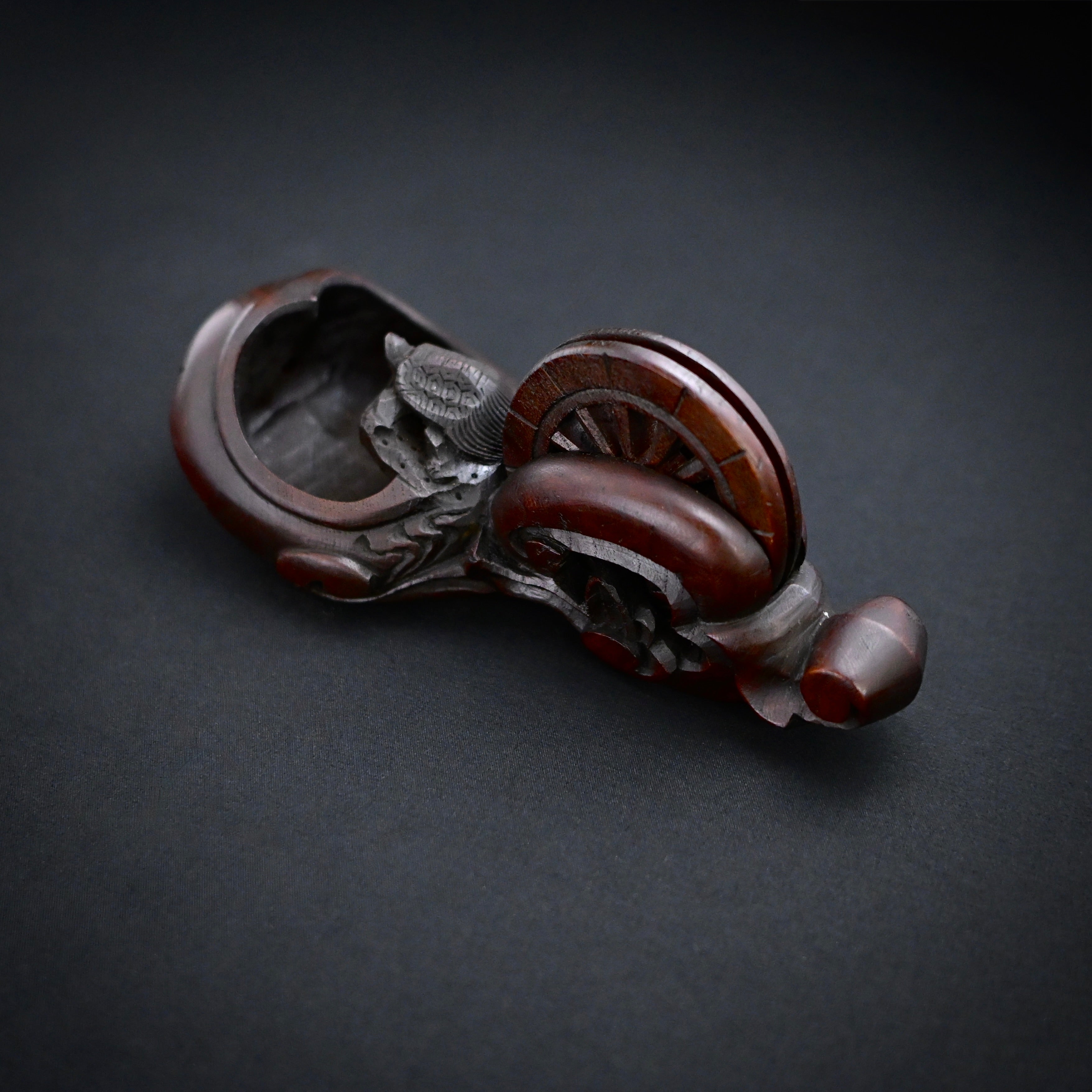 #ST64 Old Stock Japanese Carpenter Ink Pot Traditional Measuring Tools Sumitsubo by TsuboToyo 初代坪豊作 墨壺 鶴亀 150mm