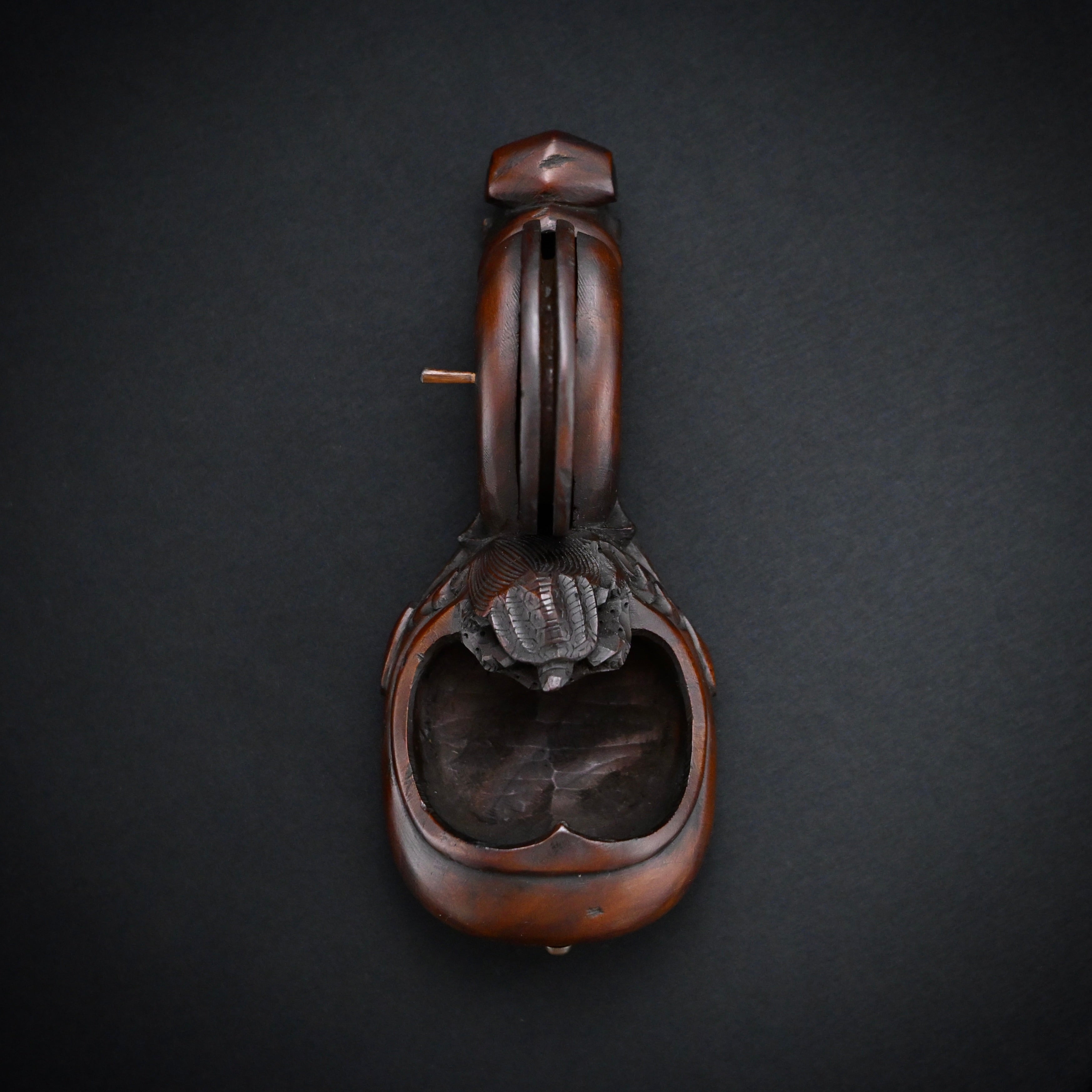 #ST62 Old Stock Japanese Carpenter Ink Pot Traditional Measuring Tools Sumitsubo by TsuboToyo 初代坪豊作 墨壺 鶴亀 180mm