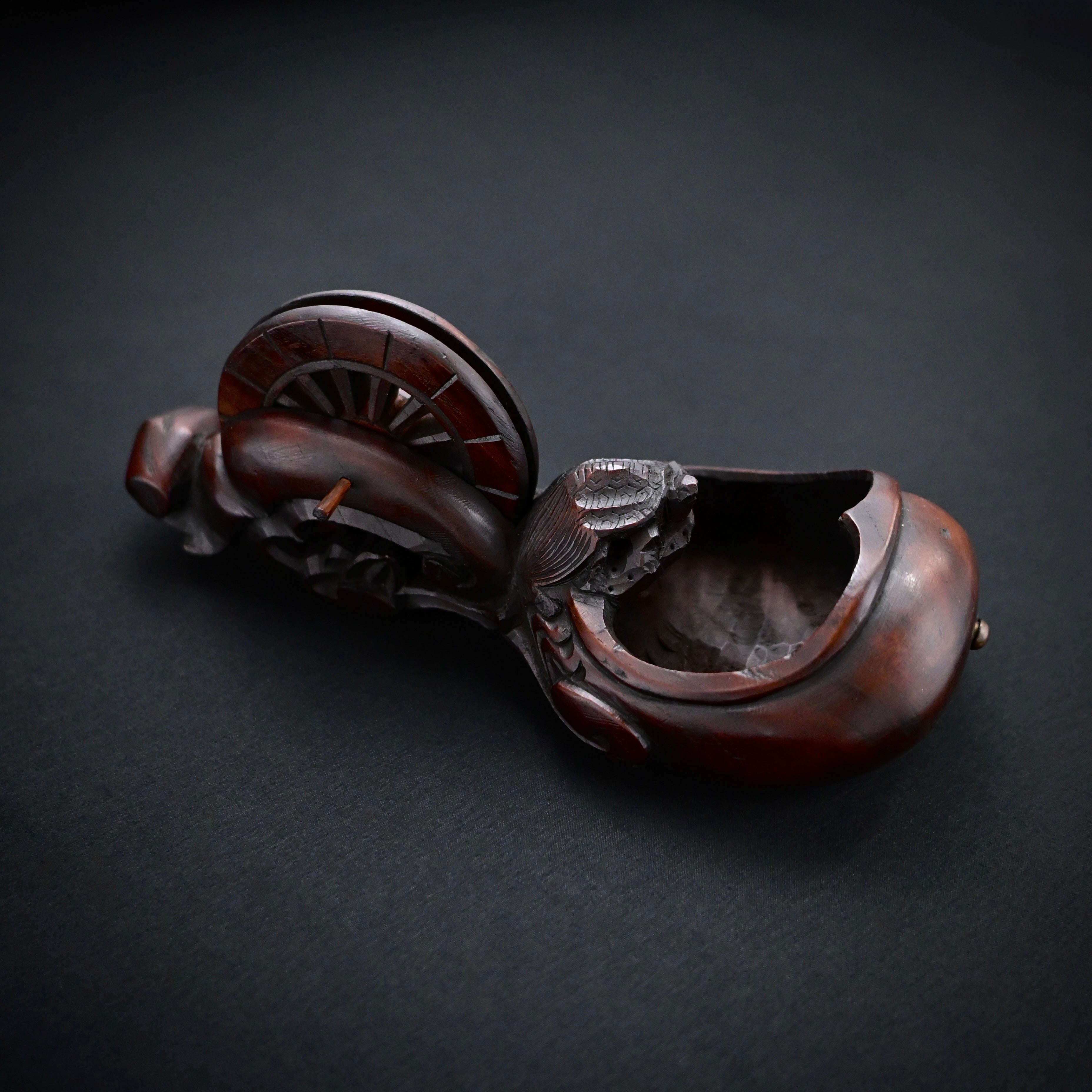 #ST62 Old Stock Japanese Carpenter Ink Pot Traditional Measuring Tools Sumitsubo by TsuboToyo 初代坪豊作 墨壺 鶴亀 180mm