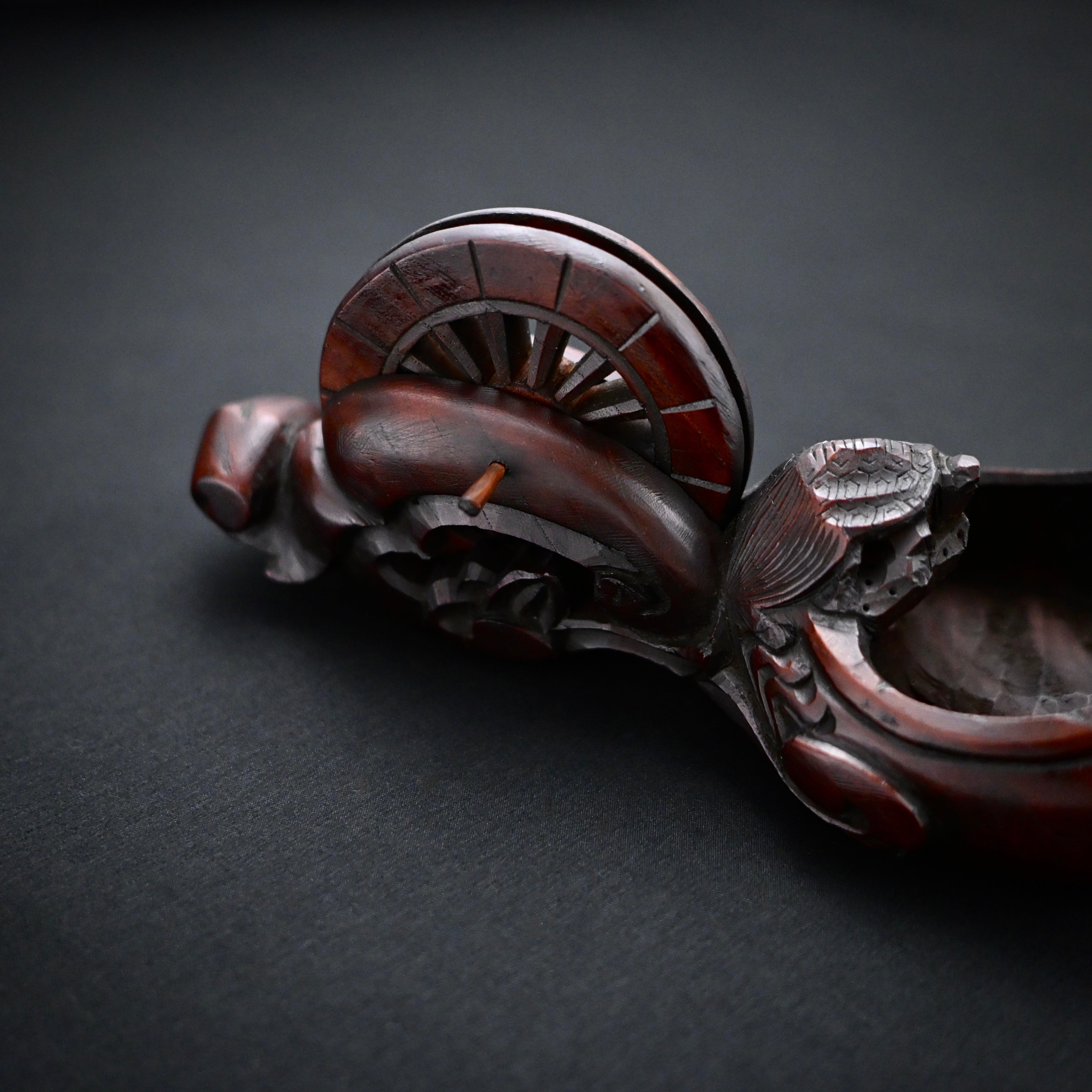 #ST62 Old Stock Japanese Carpenter Ink Pot Traditional Measuring Tools Sumitsubo by TsuboToyo 初代坪豊作 墨壺 鶴亀 180mm