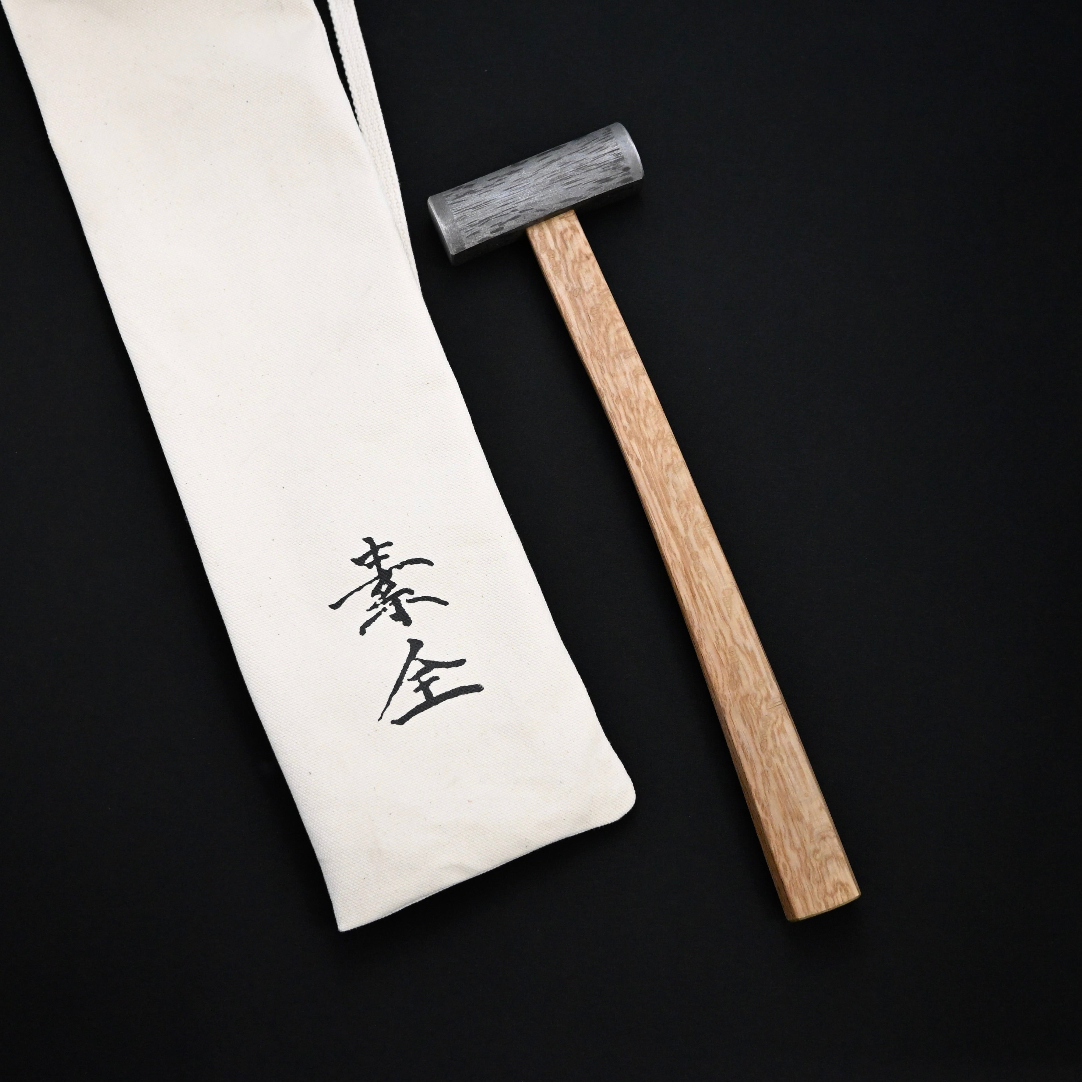 Sozen Square Hammers Damascus finish with Oak Handle 素全 四角玄翁 ダマスカス鋼 白樫柄入