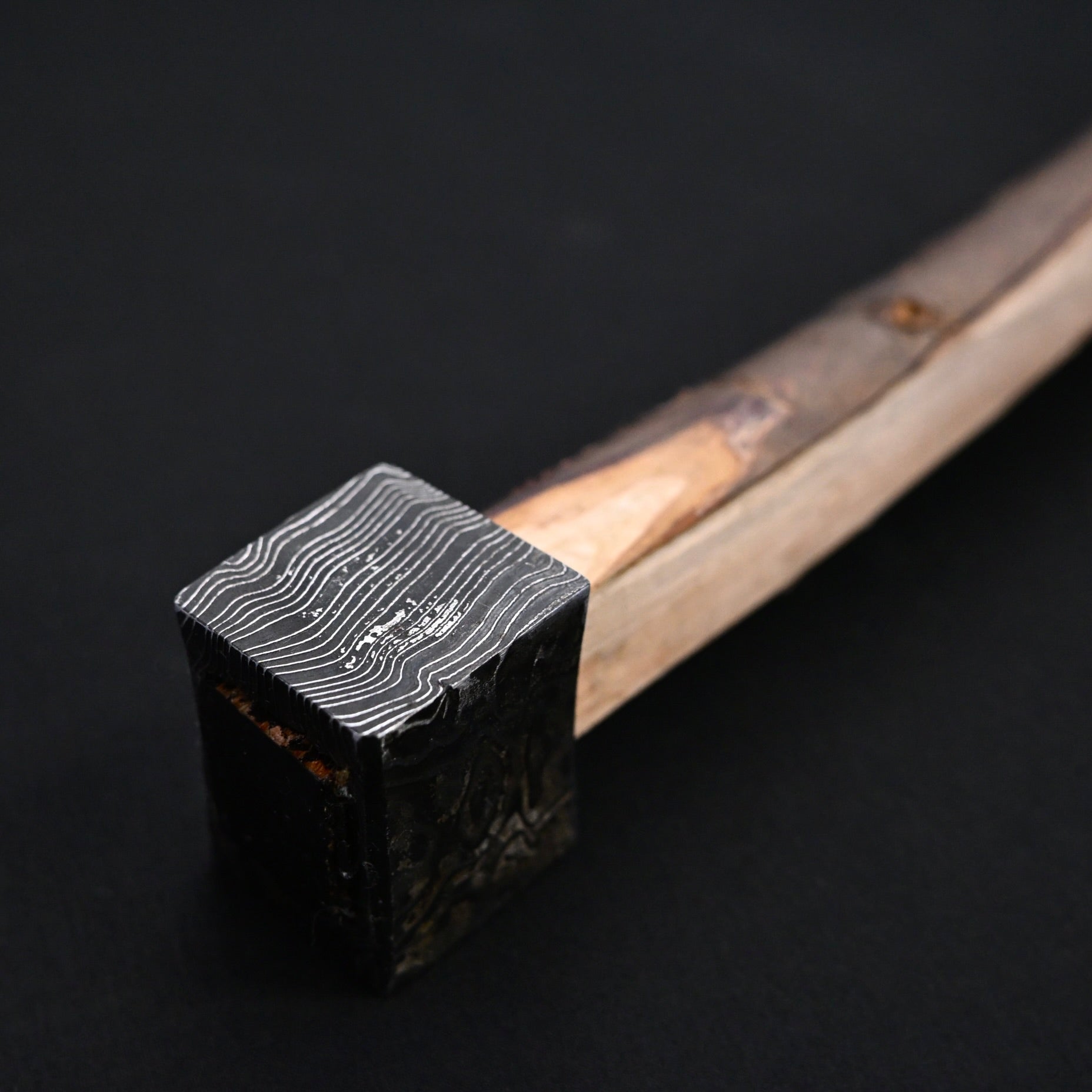 別注 正行 杮葺き屋根鉄槌 木目 山桜柄 Masatsura custom made Yane Hammers with handle