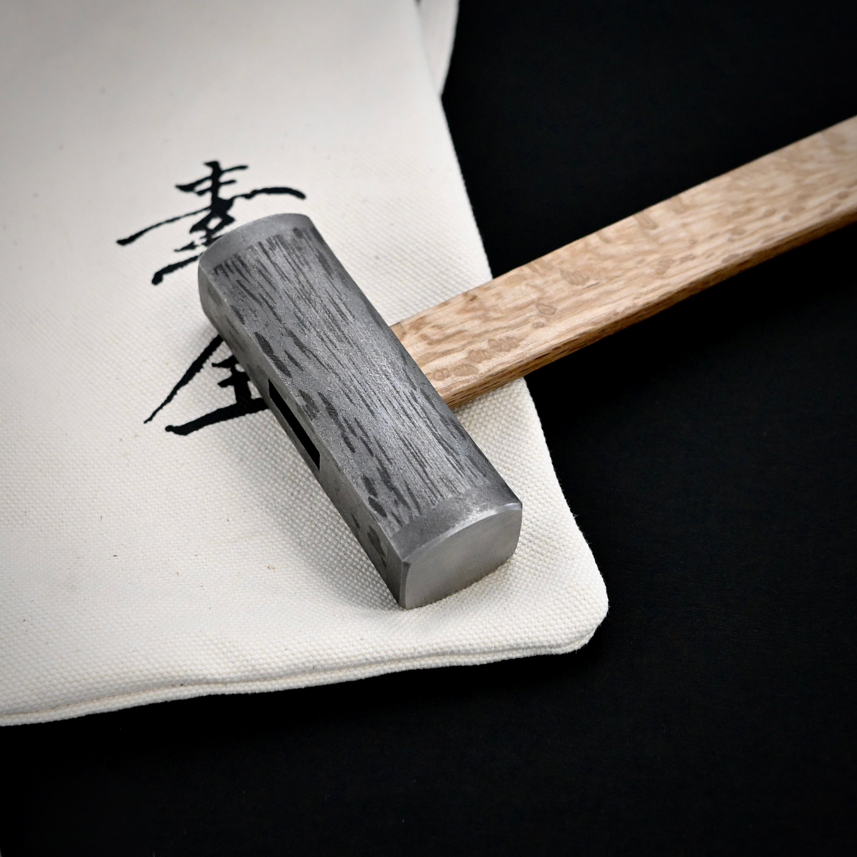 Sozen Square Hammers Damascus finish with Oak Handle 素全 四角玄翁 ダマスカス鋼 白樫柄入