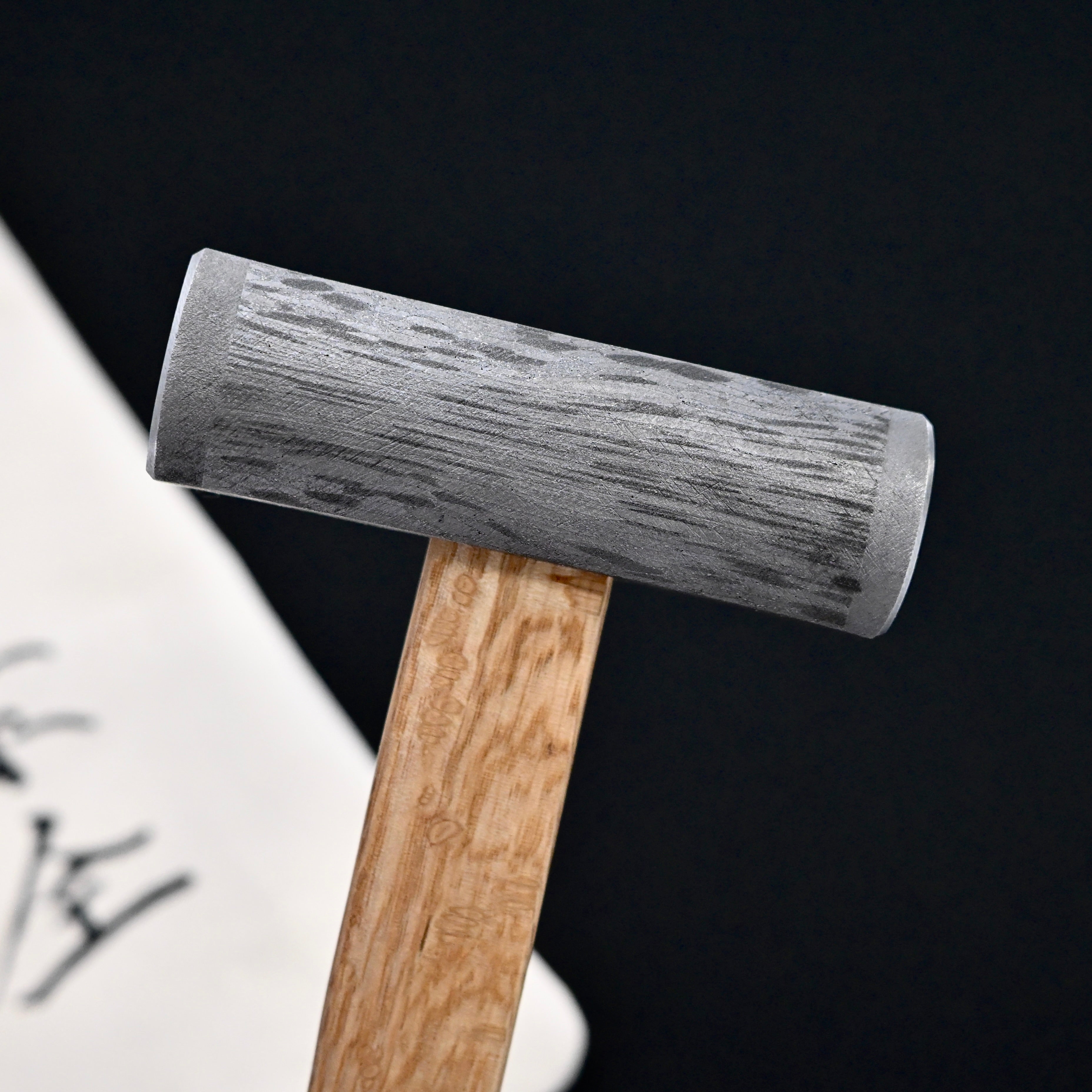 Sozen Square Hammers Damascus finish with Oak Handle 素全 四角玄翁 ダマスカス鋼 白樫柄入