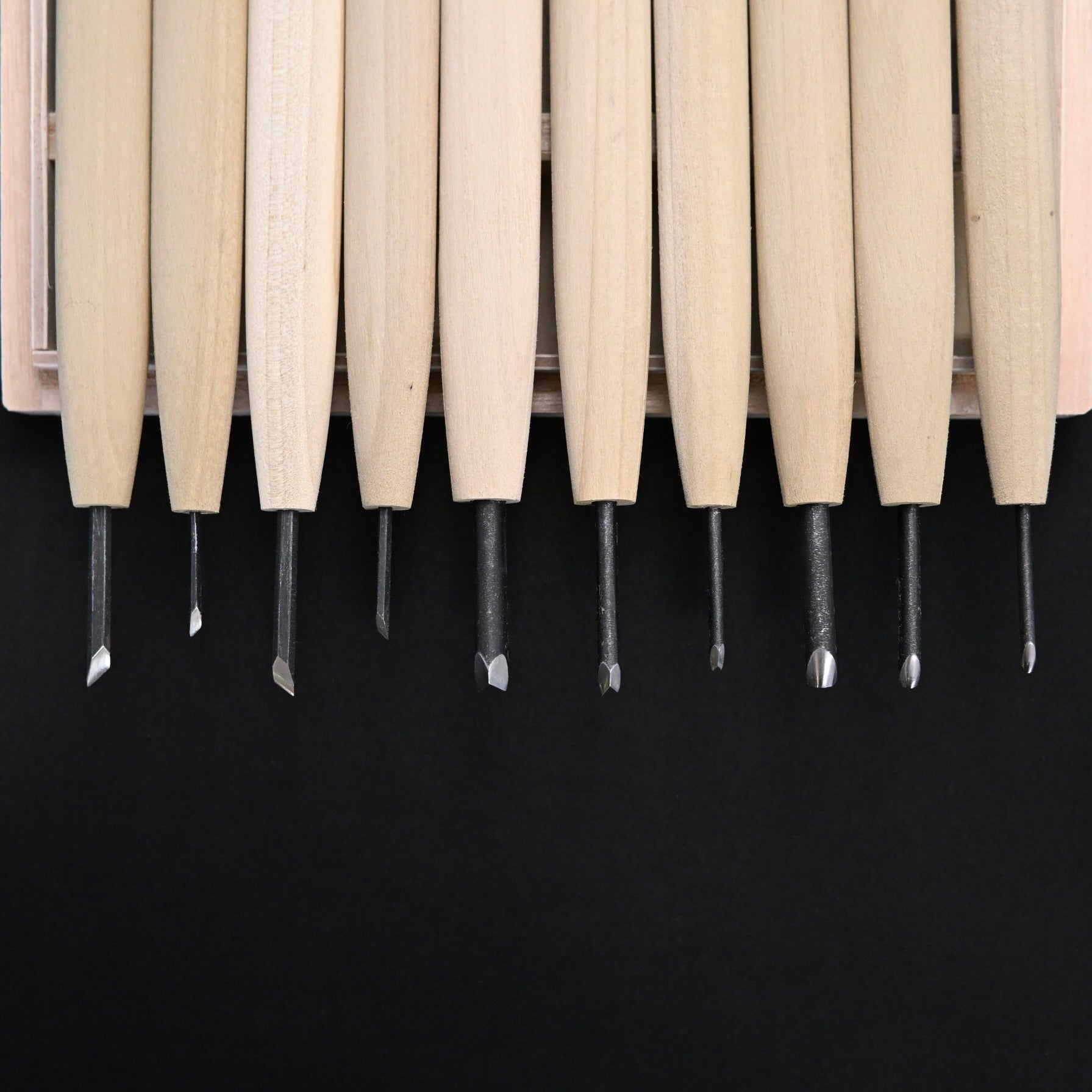 Sakae Carving chisels set with Blue steel by Chousei 栄 彫刻刀 10本組 青紙スーパー鋼 Chokokuto