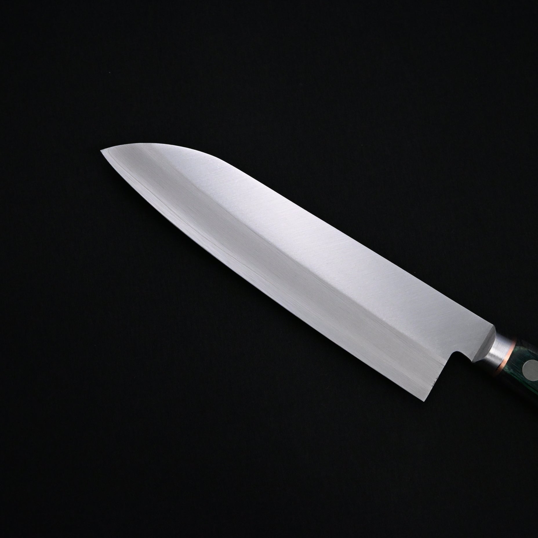 Kanemoto Small Santoku kitchen knife Green Handle 兼元 小三徳包丁 DPゴールド 140mm 緑合板柄
