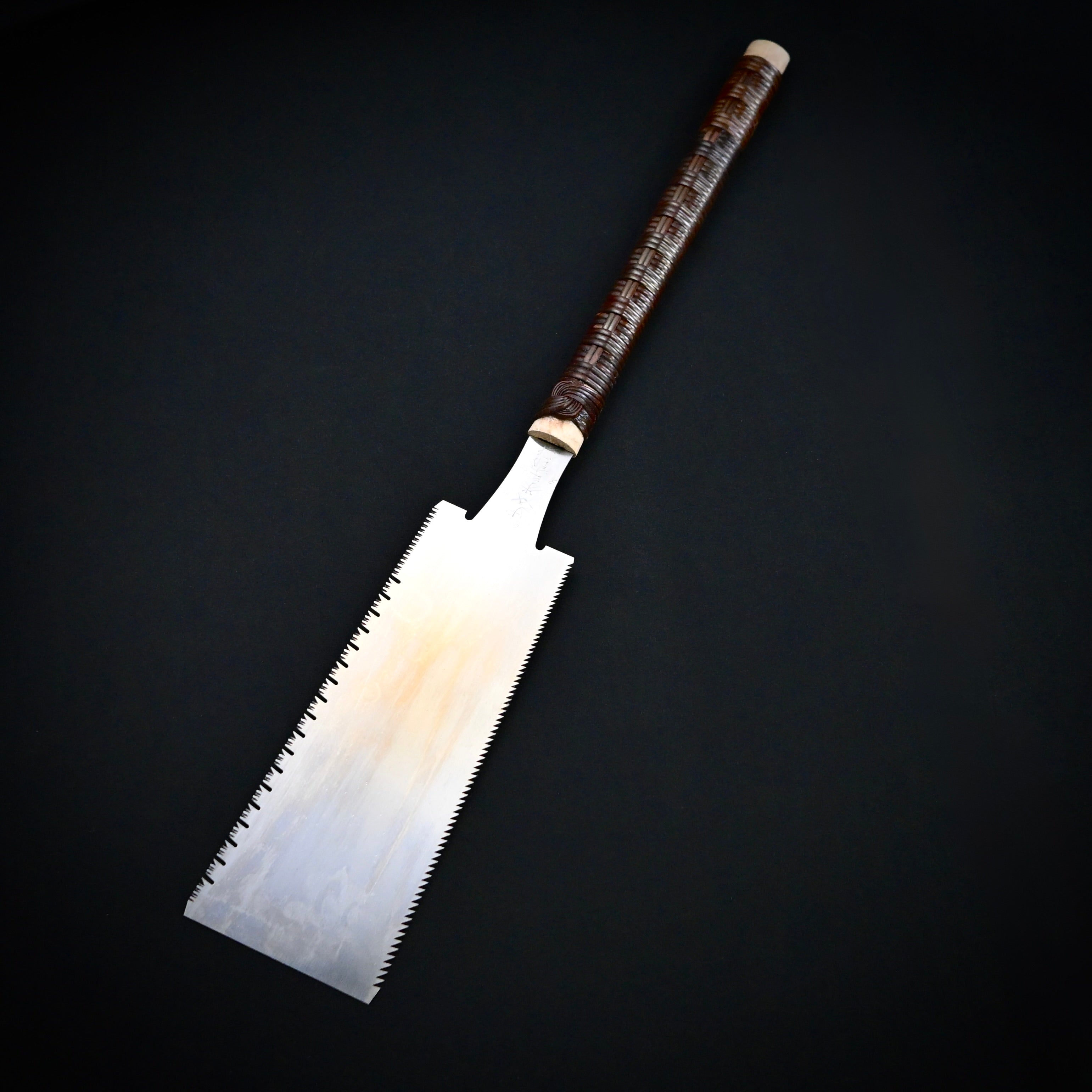 #242 Nagakatsu Double Edge Saw Eddy Type Handles set by Kurashige For Soft Wood 長勝鋸 渦巻き柄 両刃鋸 240mm 針葉用