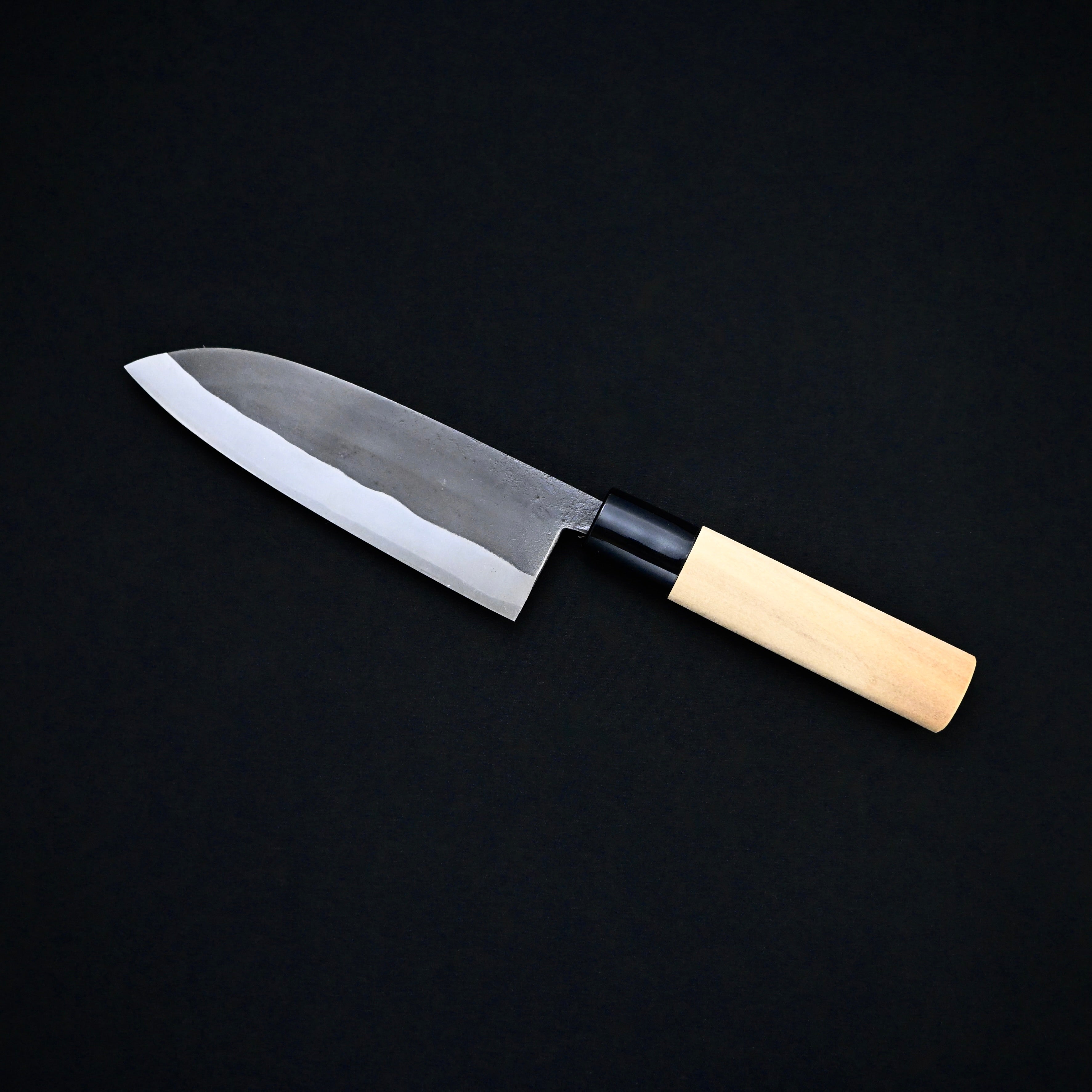 かじ兵衛 白紙鋼 黒打 三徳包丁 135mm Hand made Kajihei Santoku Knife with white steel