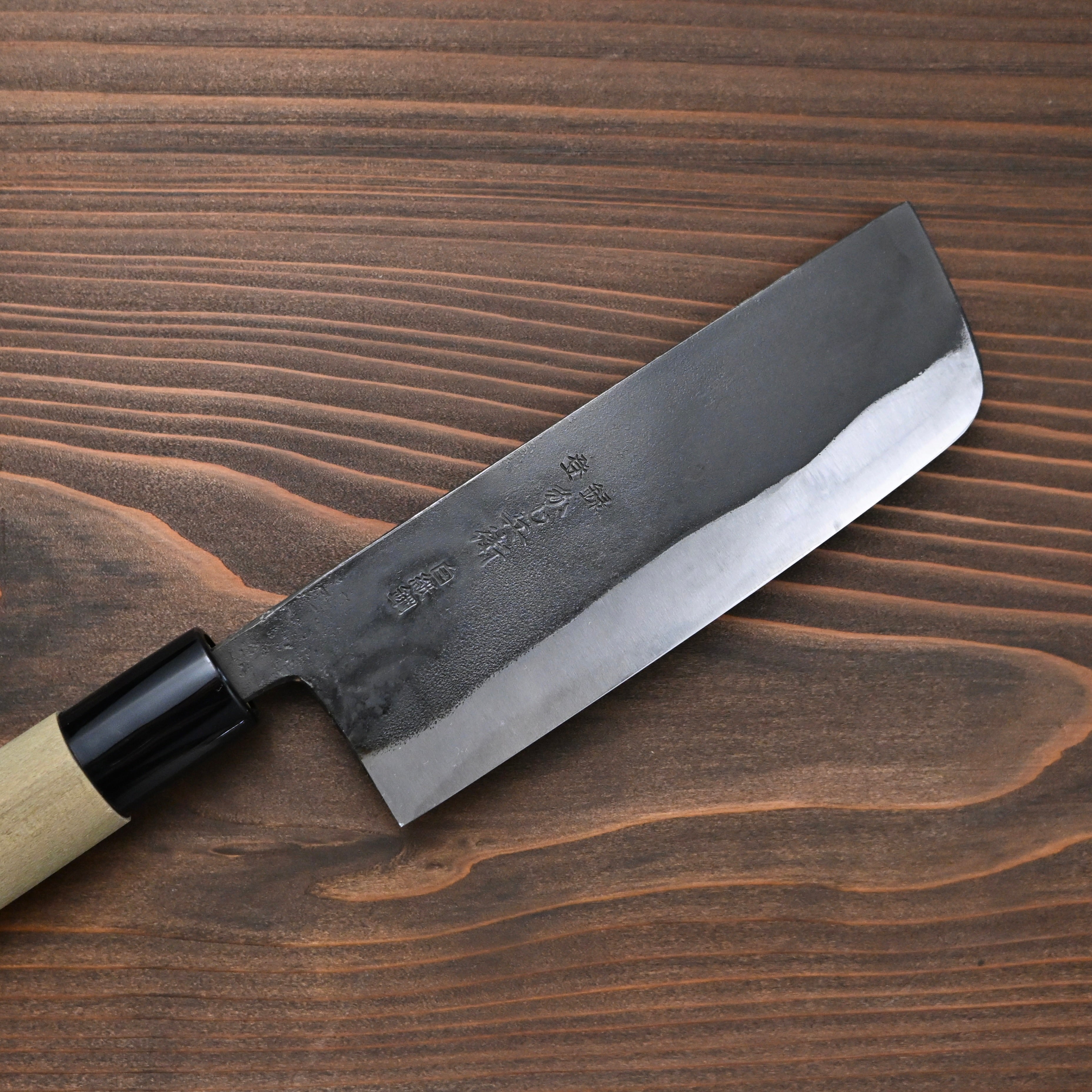 かじ兵衛 白紙鋼 黒打 地型包丁 135mm Hand made Kajihei Jigata Knife with white steel