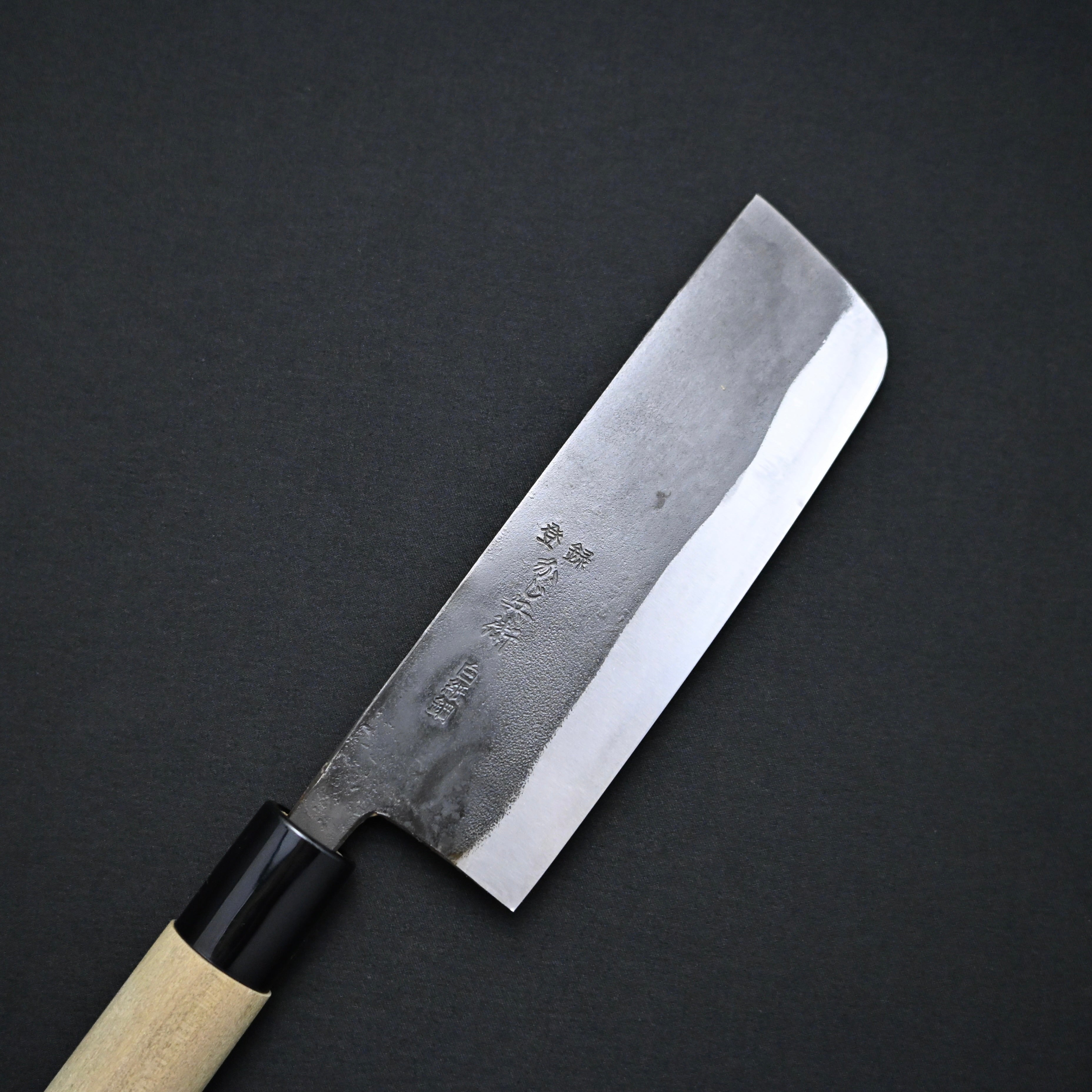 かじ兵衛 白紙鋼 黒打 地型包丁 135mm Hand made Kajihei Jigata Knife with white steel