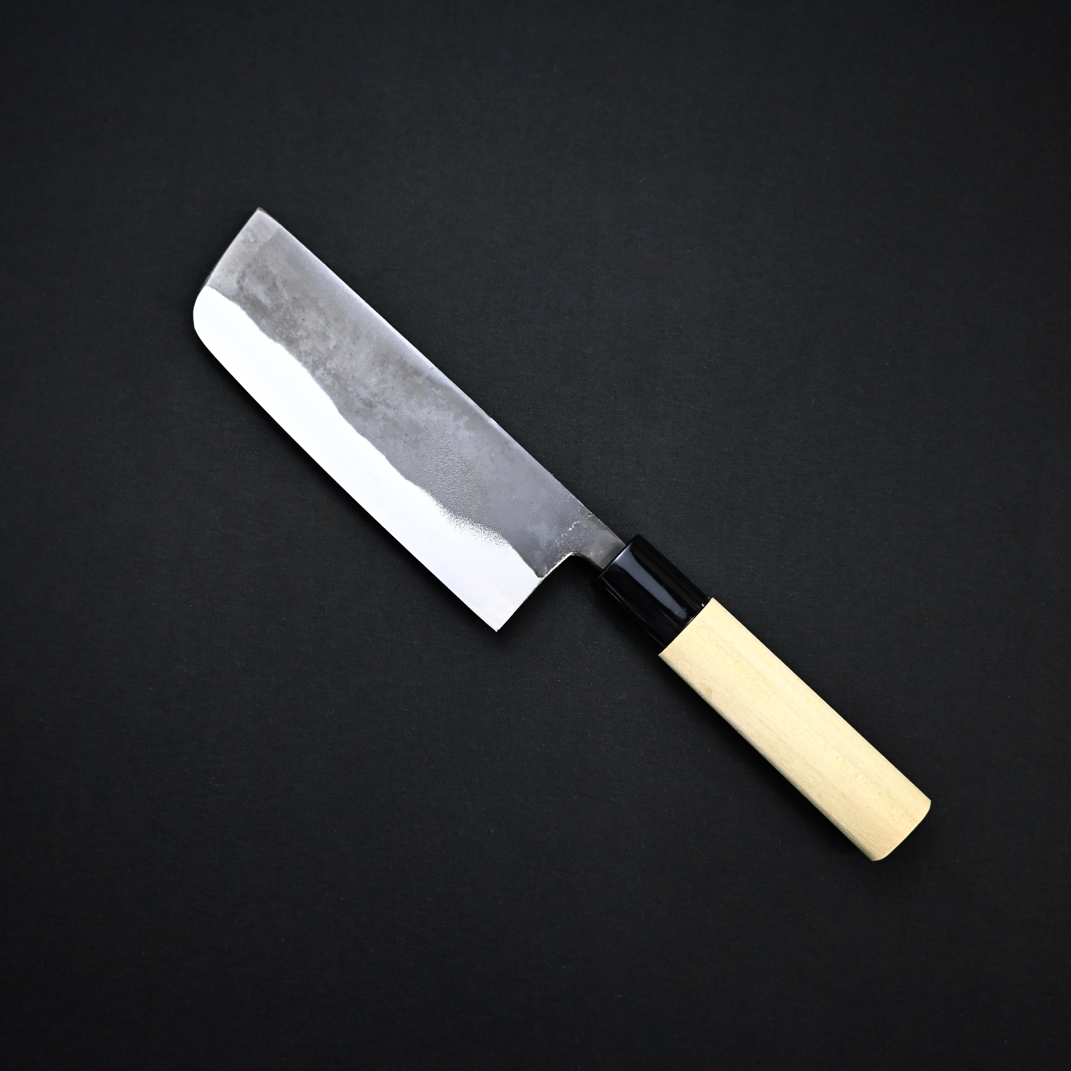 かじ兵衛 白紙鋼 黒打 地型包丁 135mm Hand made Kajihei Jigata Knife with white steel
