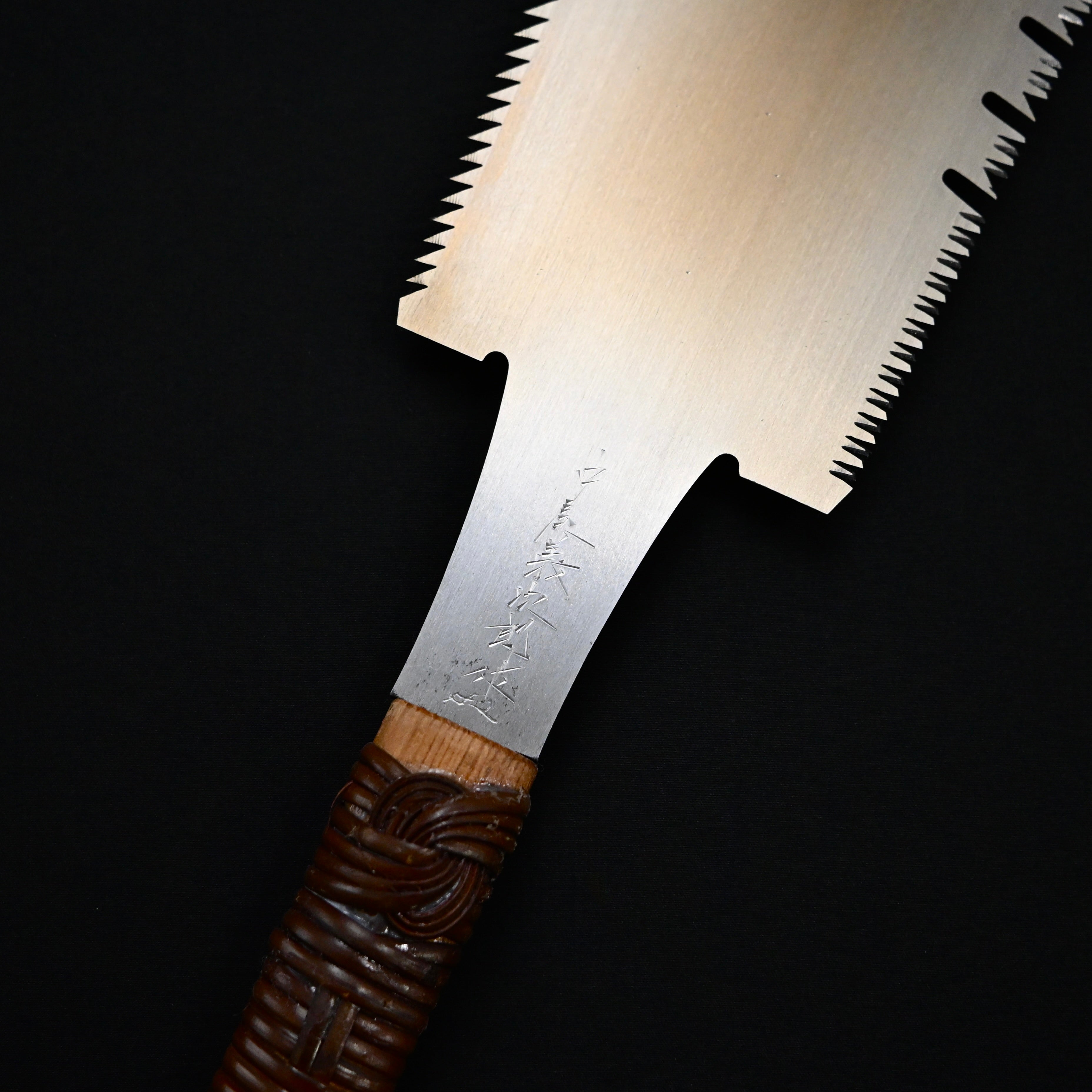 #243 Nagakatsu Double Edge Saw Eddy Type Handles set by Kurashige For Hard Wood 長勝鋸 渦巻き柄 両刃鋸 275mm 広葉用