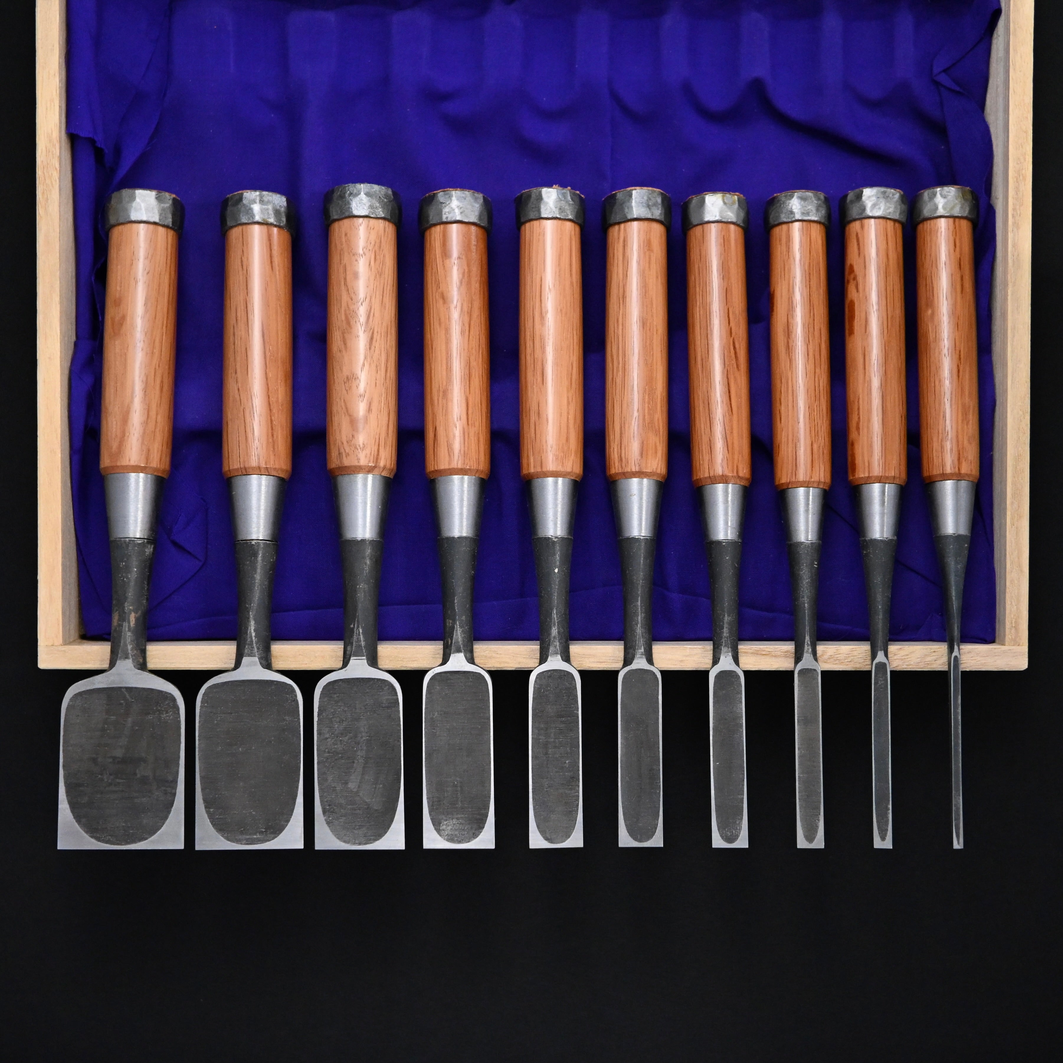 #2 海弘 追入組鑿 赤樫柄 山田賢一作 Umihiro Bench chisels set