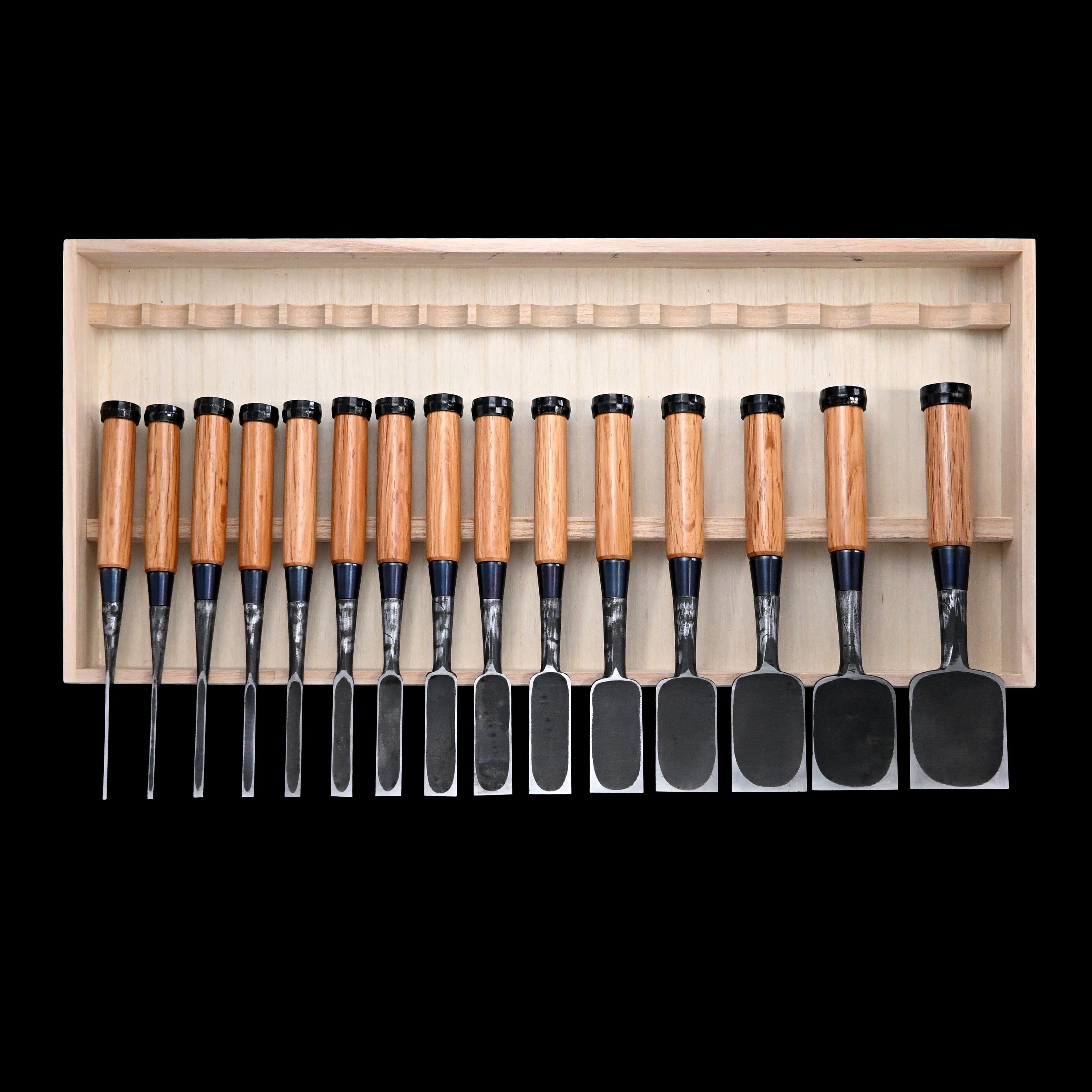 助正 墨流し 追入15本組鑿 Oirenomi Sukemasa Suminagashi Bench chisels set