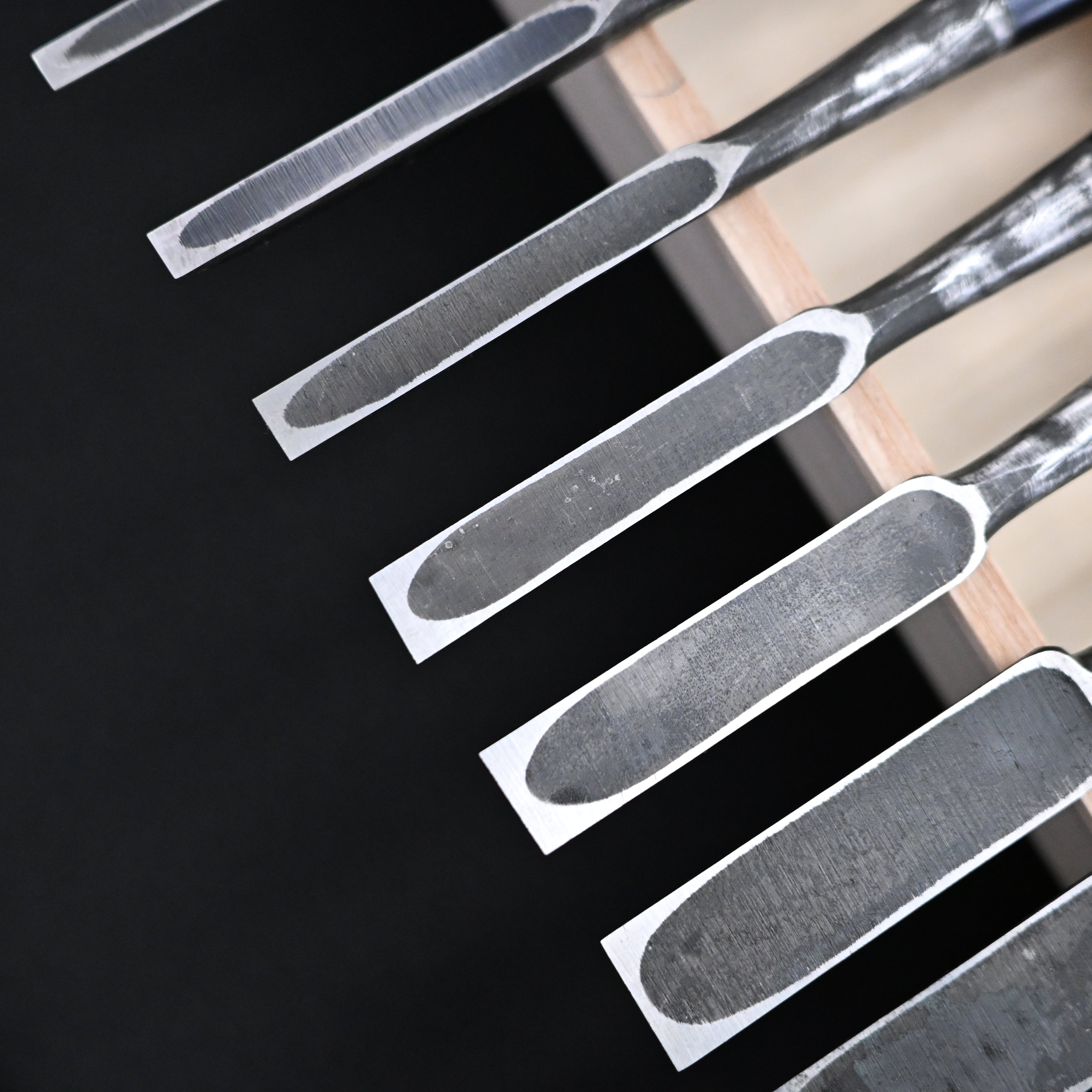 助正 墨流し 追入15本組鑿 Oirenomi Sukemasa Suminagashi Bench chisels set