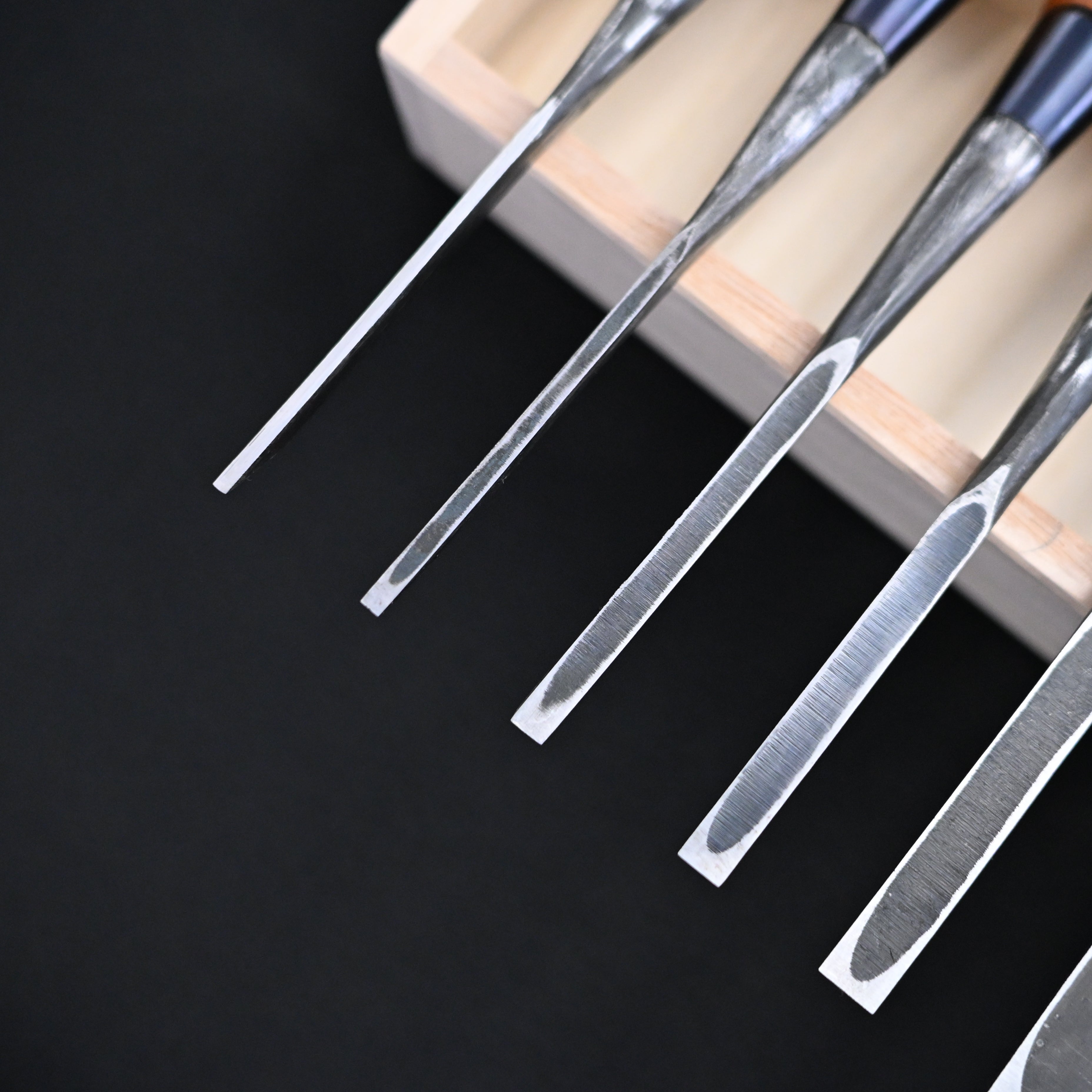 助正 墨流し 追入15本組鑿 Oirenomi Sukemasa Suminagashi Bench chisels set