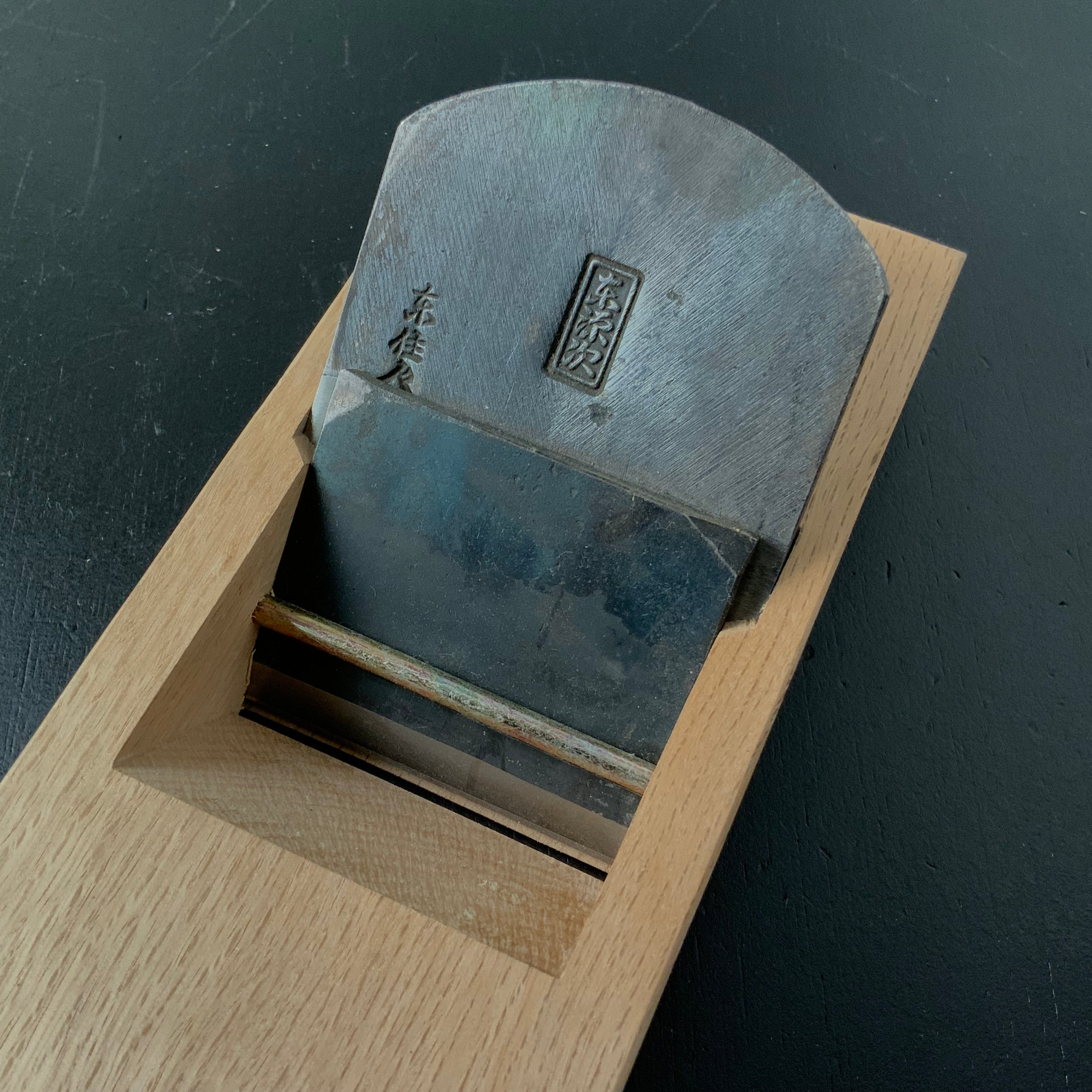 Old stock Azuma-Tenji Long body Plane (Nagadai-Kanna) with Red Oak dai 掘出し物 東伝次 石橋藤七作 長台鉋 赤樫台 65mm