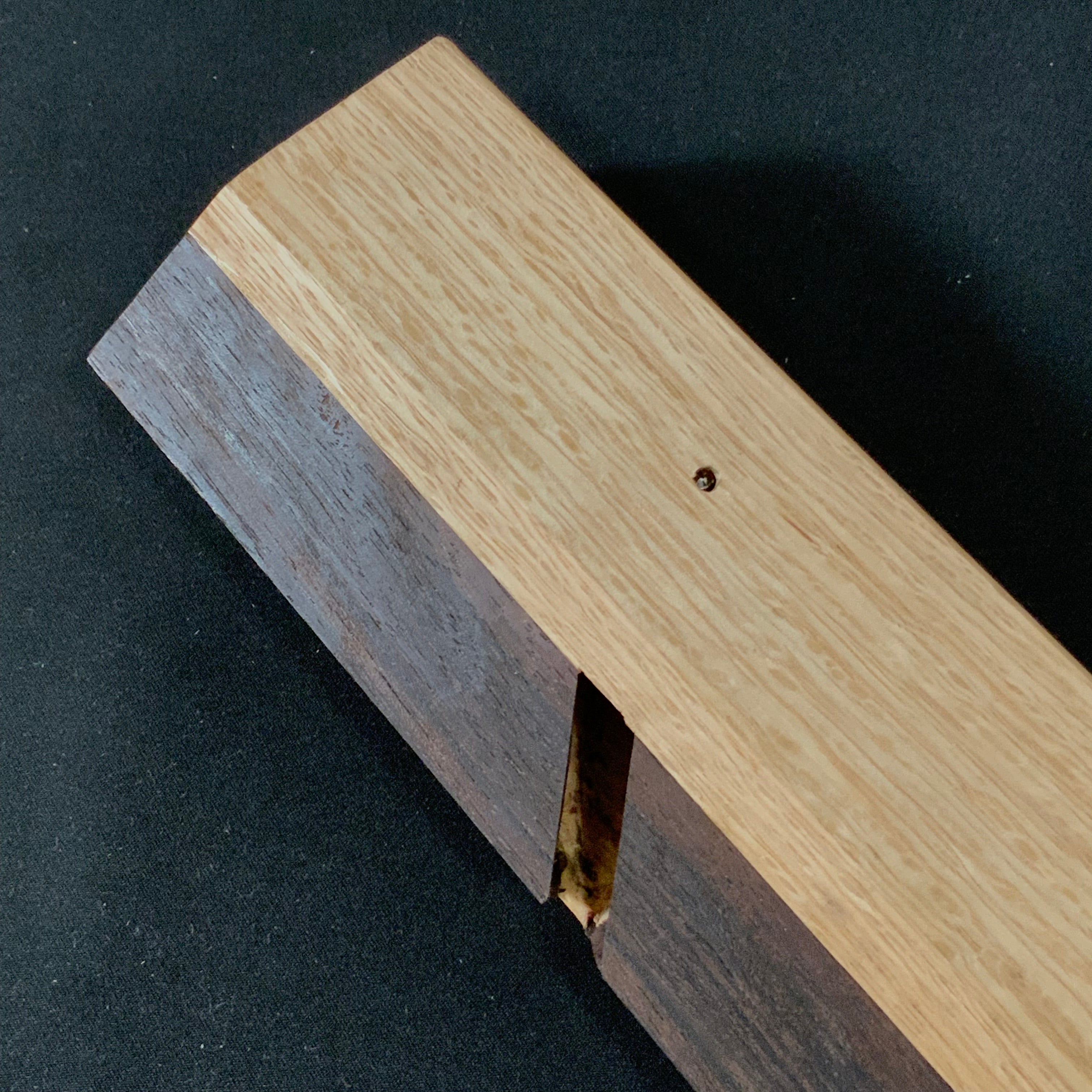 #11 Old stock Side Rabbet Plane with blue steel right hand 掘出し物 黑檀張り 右 脇取鉋 18mm Wakitori kanna