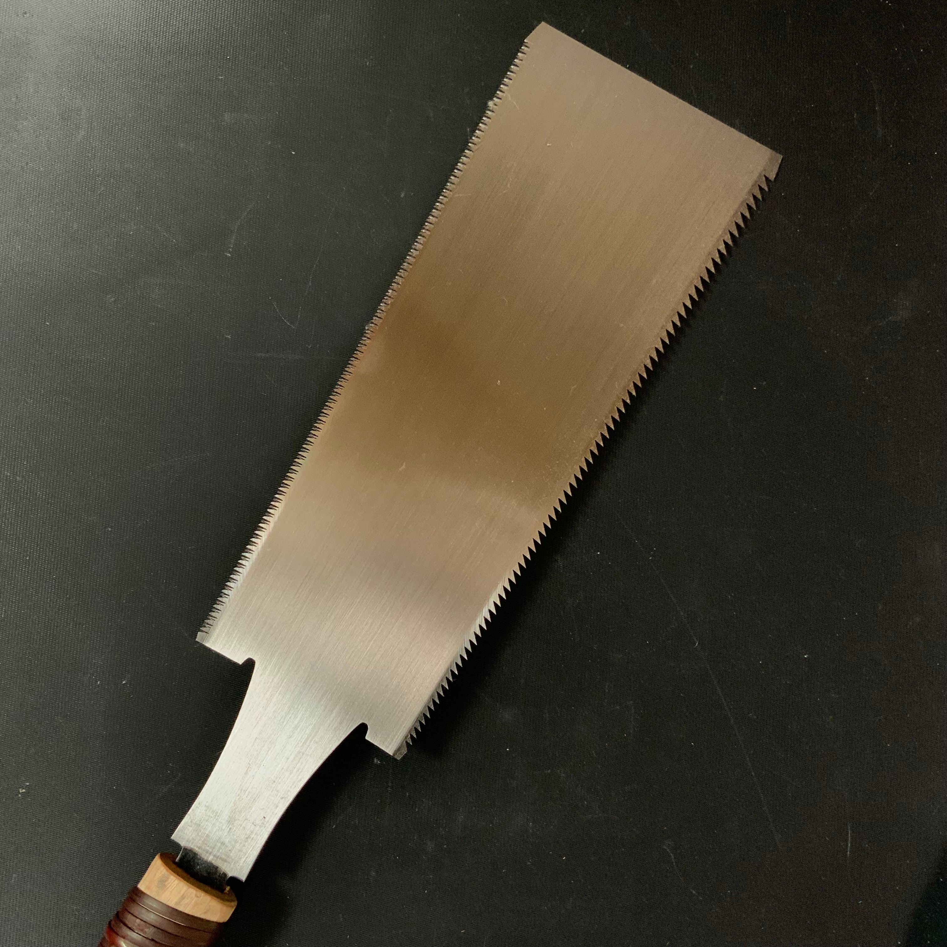 #R41 Ready to use! Old stock Double Edge Saw with Eddy Type Handles set by Kurashige 直ぐ使い 倉重栄助 目立 渦巻き柄 両刃鋸 210mm