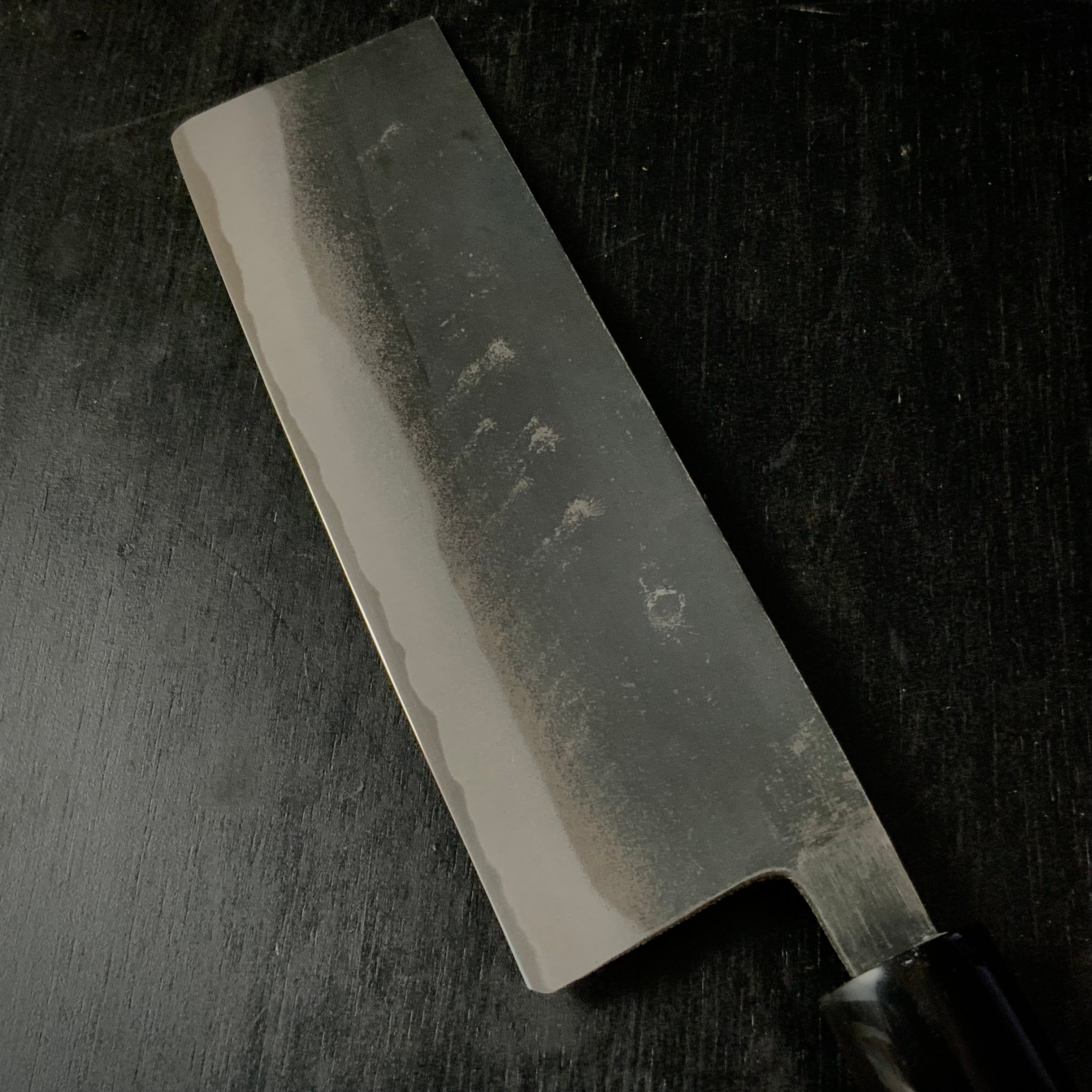 Masamoto Sohonten Nakiri Bocho with Blue steel 正本総本店 青紙鋼 水牛柄 黒菜切包丁 165mm