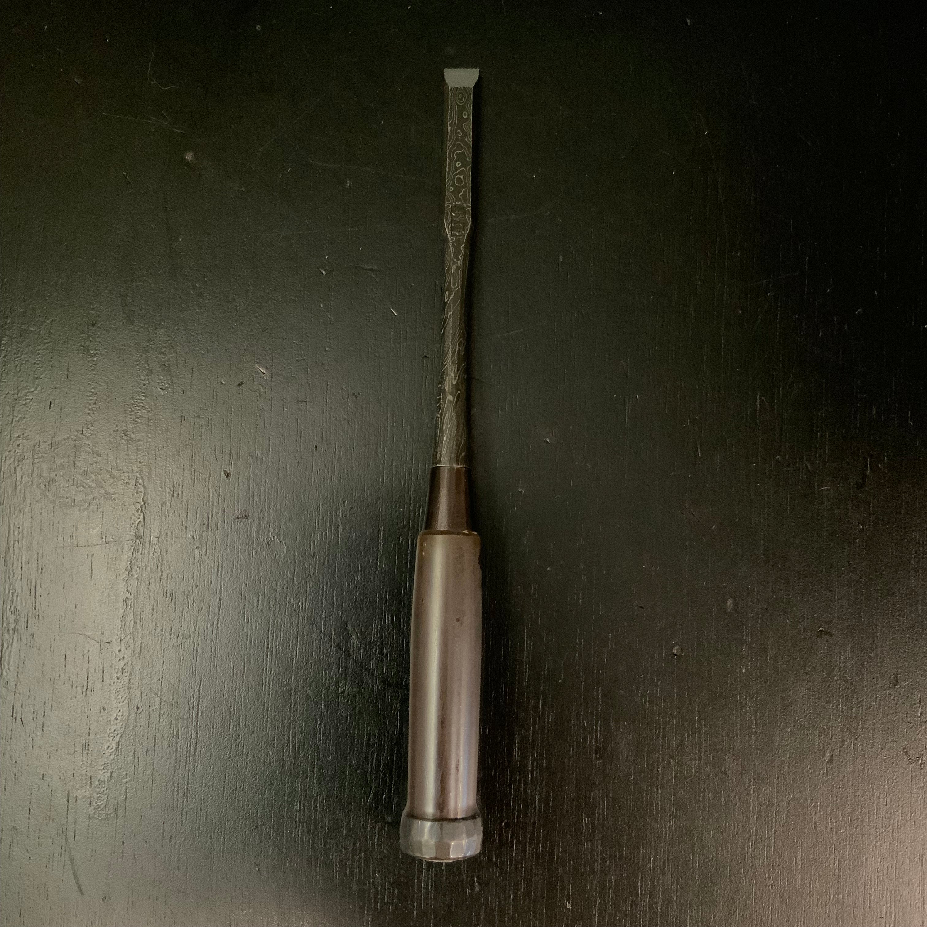 Tasai Mokume Special Bench chisels with blue steel 田斎作 木目 追入鑿 紫檀柄 12mm