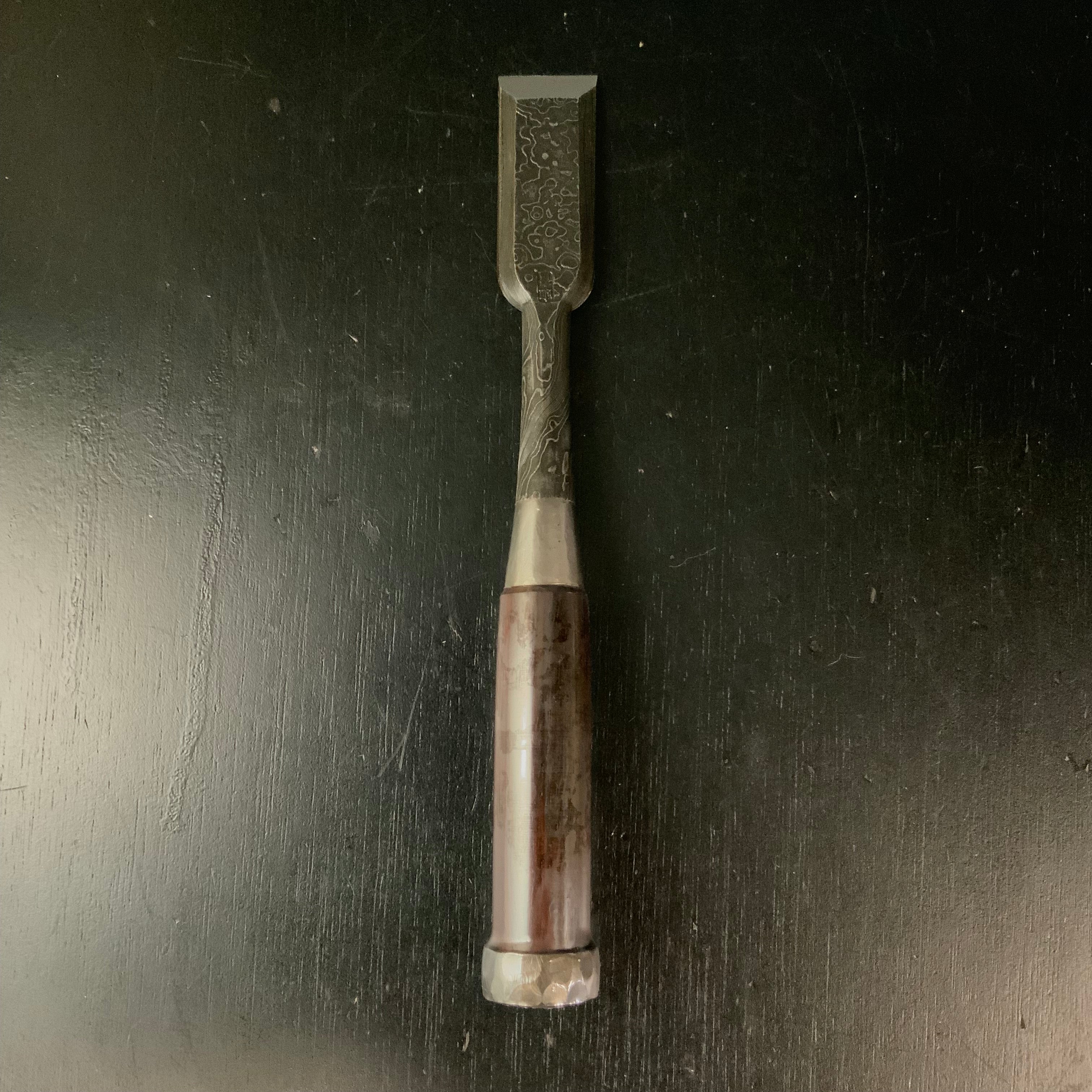 Tasai Mokume Special Medium Timber chisels with rosewood handle 田斎作 木目 中叩き鑿 紫檀柄 30mm Chutatakinomi