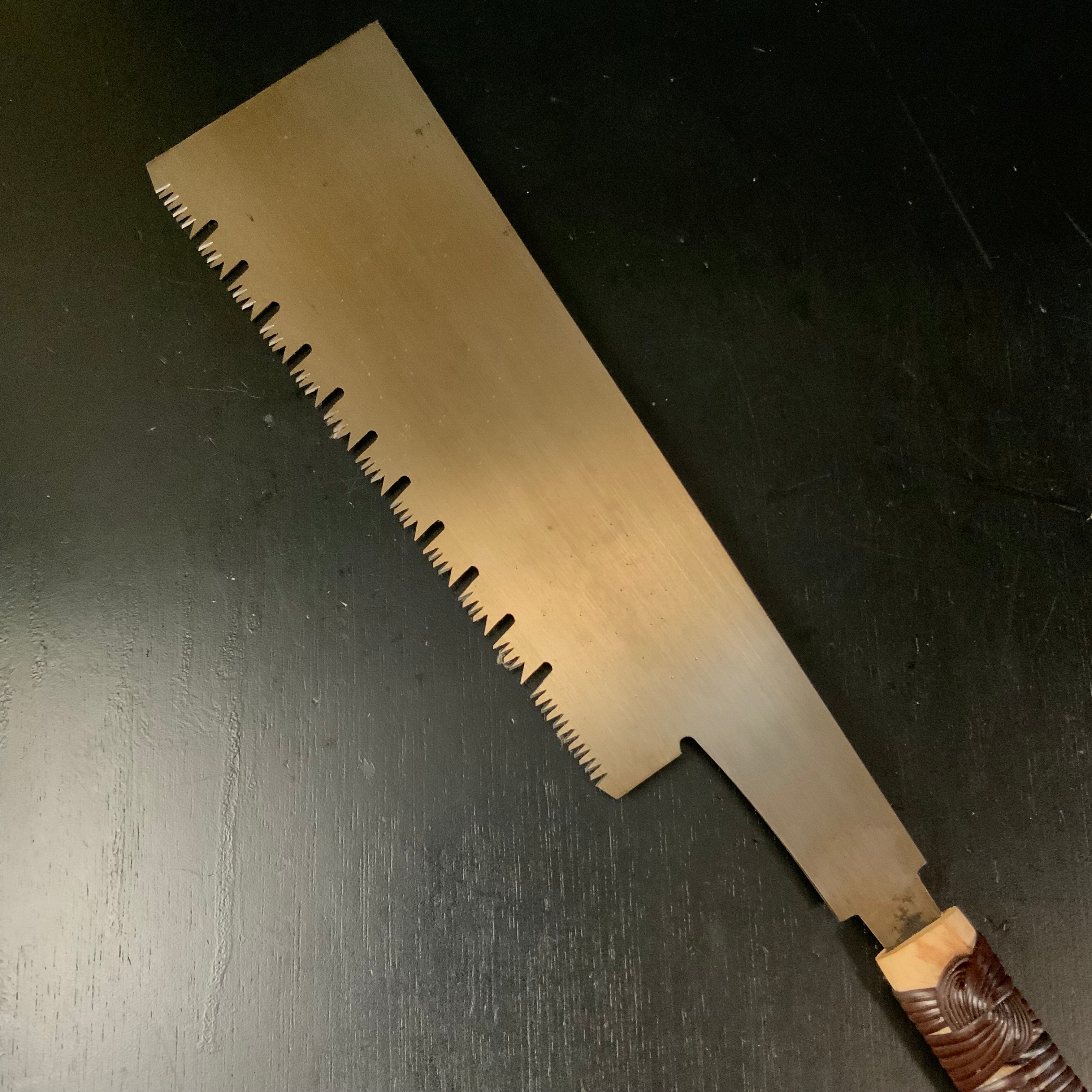 #180 Nagakatsu Single Edge Saw Eddy Type Handles set by Kurashige For Soft Wood 長勝鋸 渦巻き柄 片刃鋸 300mm