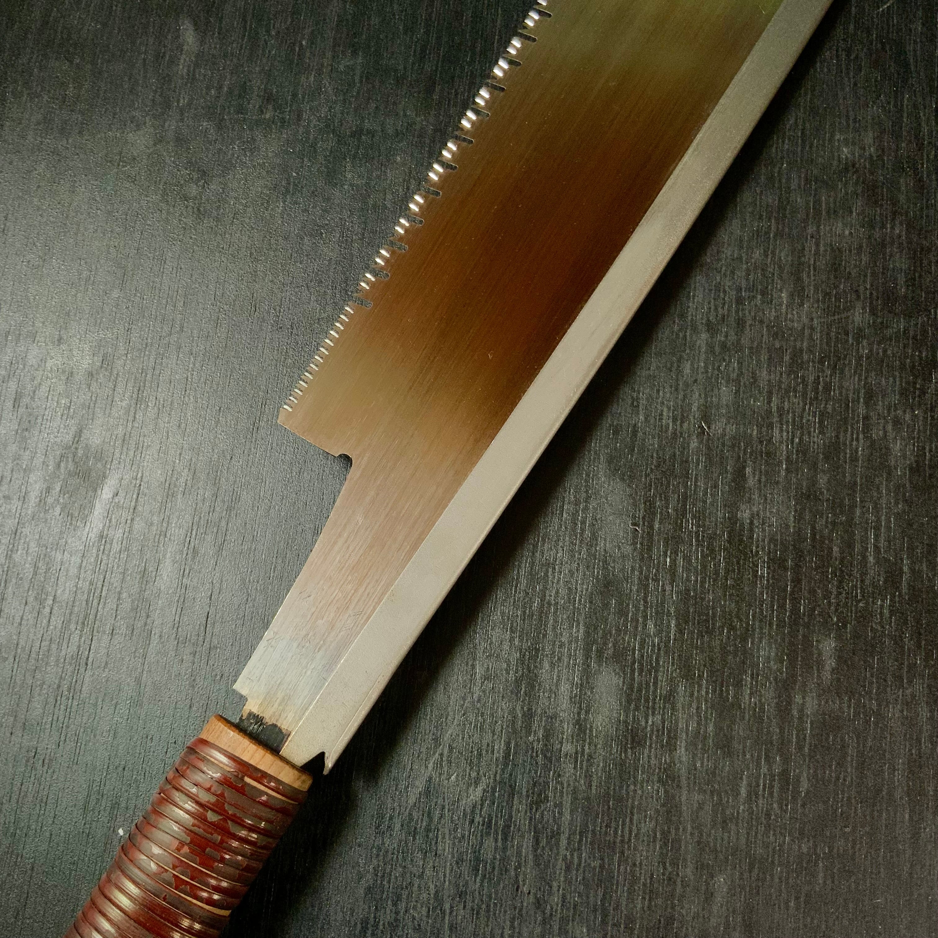 #118 Nagakatsu Dozuki Saw Rip cut with Eddy Type Handles set by Kurashige 長勝鋸 渦巻き柄 導突鋸縦挽 270mm