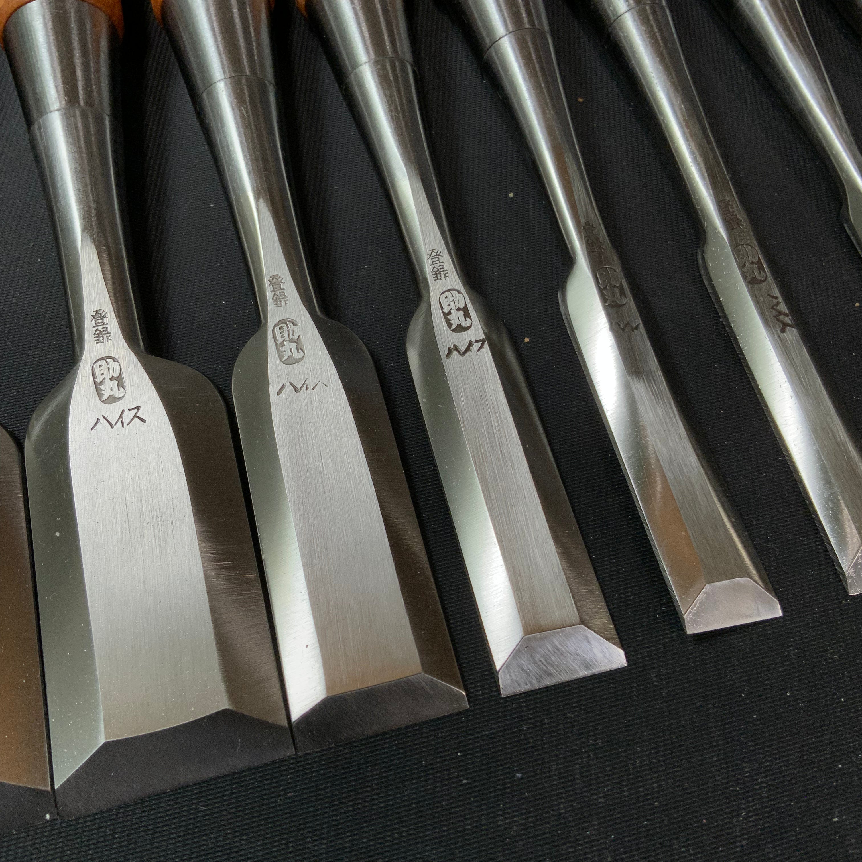 #M145 Mixed set High-Speed Steel Bench chisels set バラ鑿合わせ ハイス追入組鑿