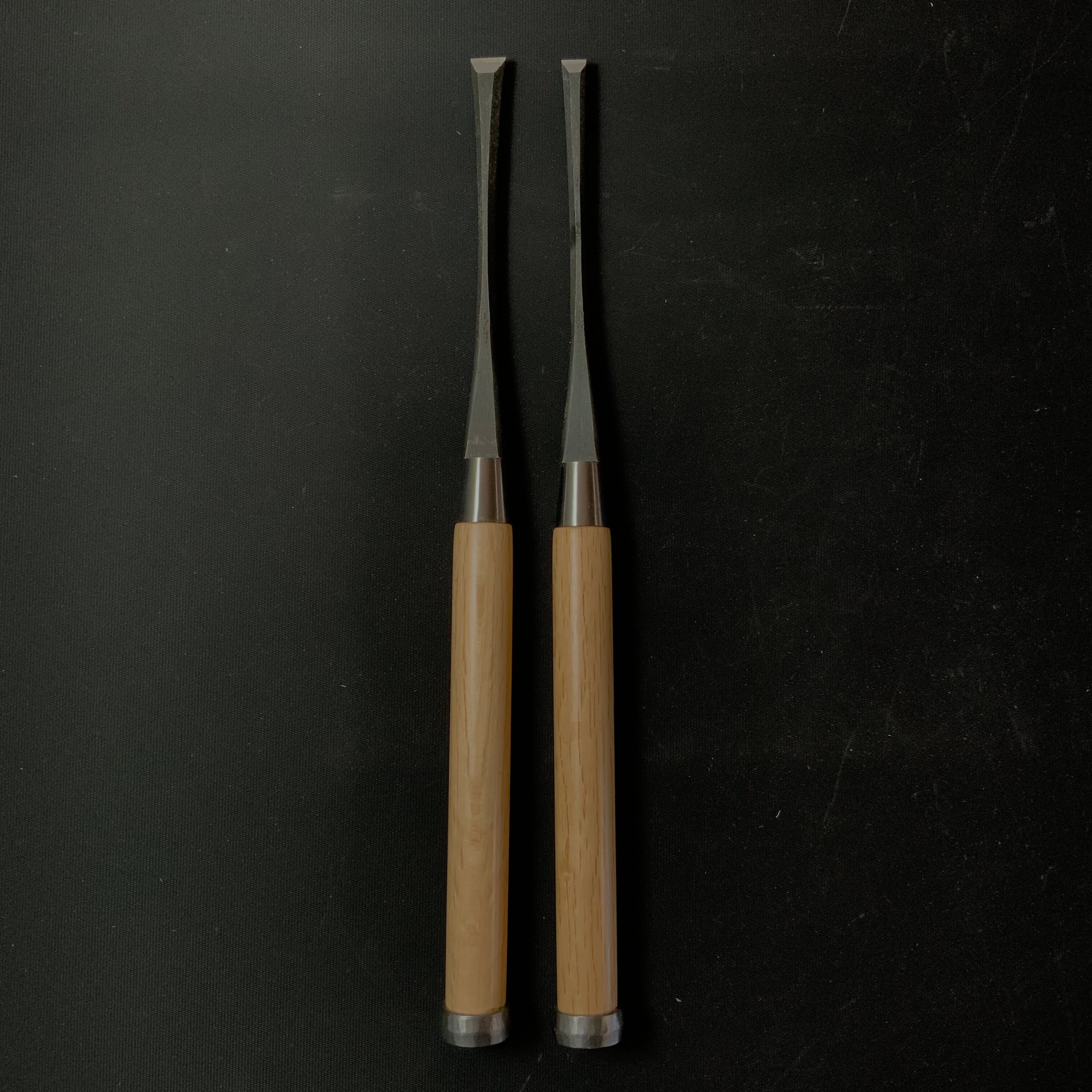 Old stock Kiyohisa Bachi chisels by Watanabe Kiyoe 掘出し物 渡辺清栄作 清久作 バチ鑿 9mm 12mm Bachinomi