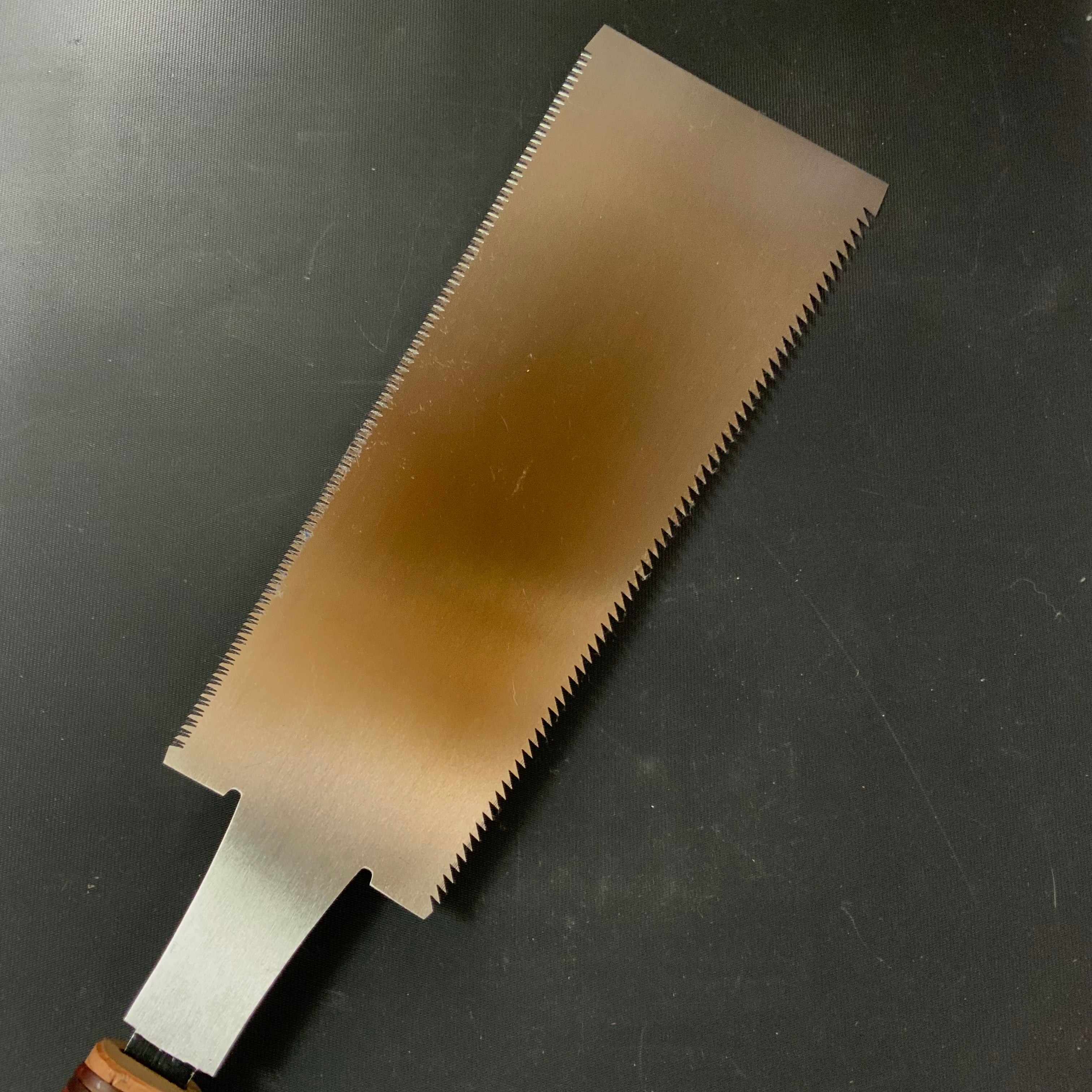 #R42 Ready to use! Old stock Double Edge Saw with Eddy Type Handles set by Kurashige 直ぐ使い 倉重栄助 目立 渦巻き柄 両刃鋸 230mm