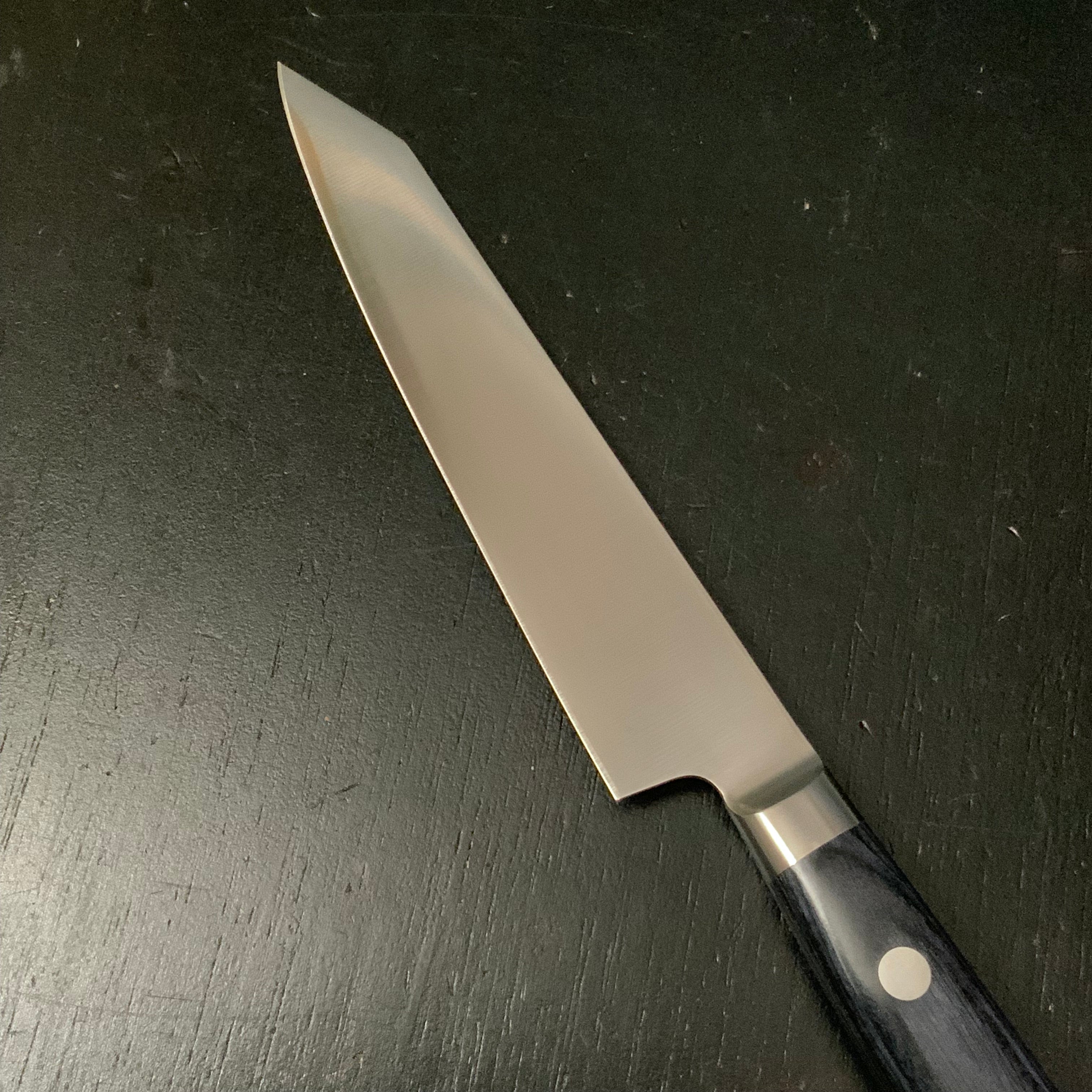 Kanemoto Kiritsuke Petit knife with molybdenum steel blue plywood 兼元作 モリブデン鋼 切付ペティナイフ 青合板 145mm